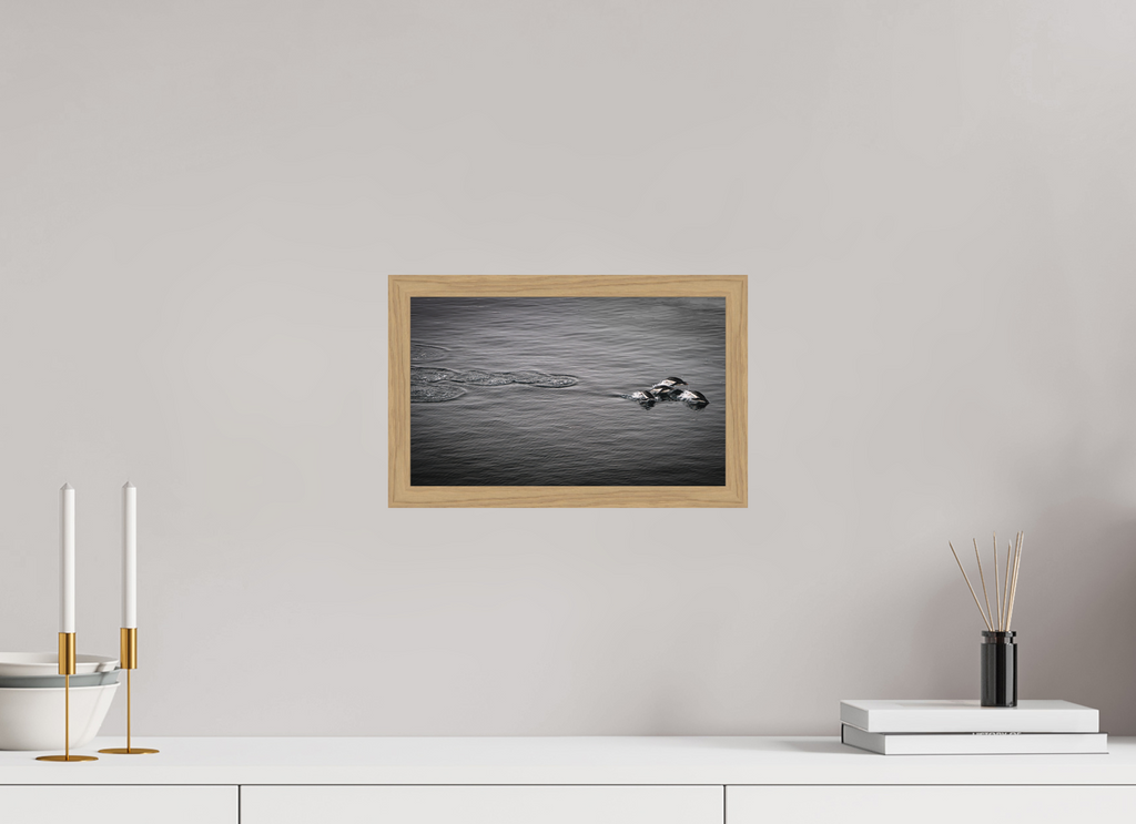 32,3 x 20 cm, Impression Fine Art encadrée en chêne naturel - mat Liberté synchronisée