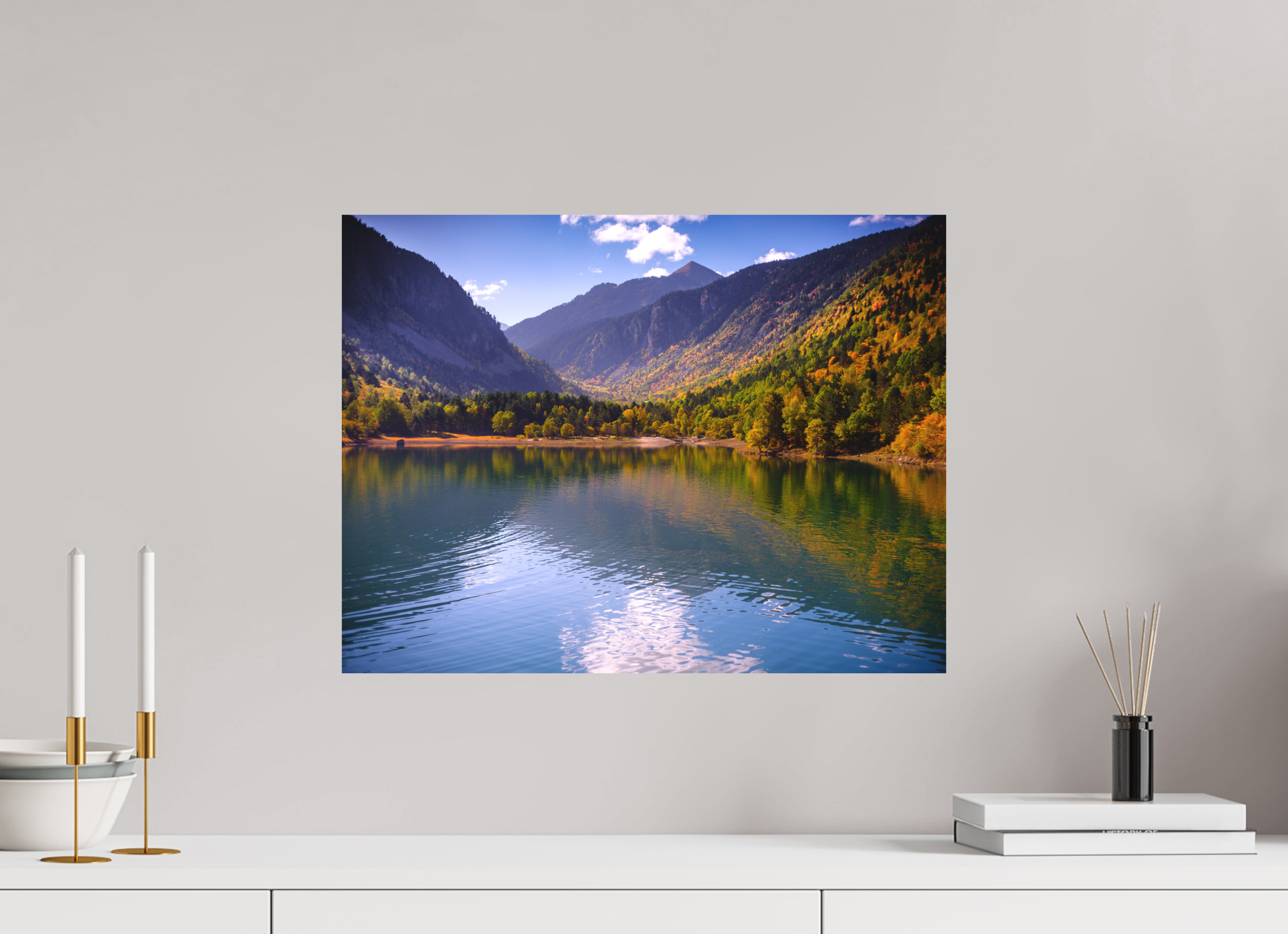 52,7 x 40 cm, Impression Fine Art sur support rigide - mat Lac et automne