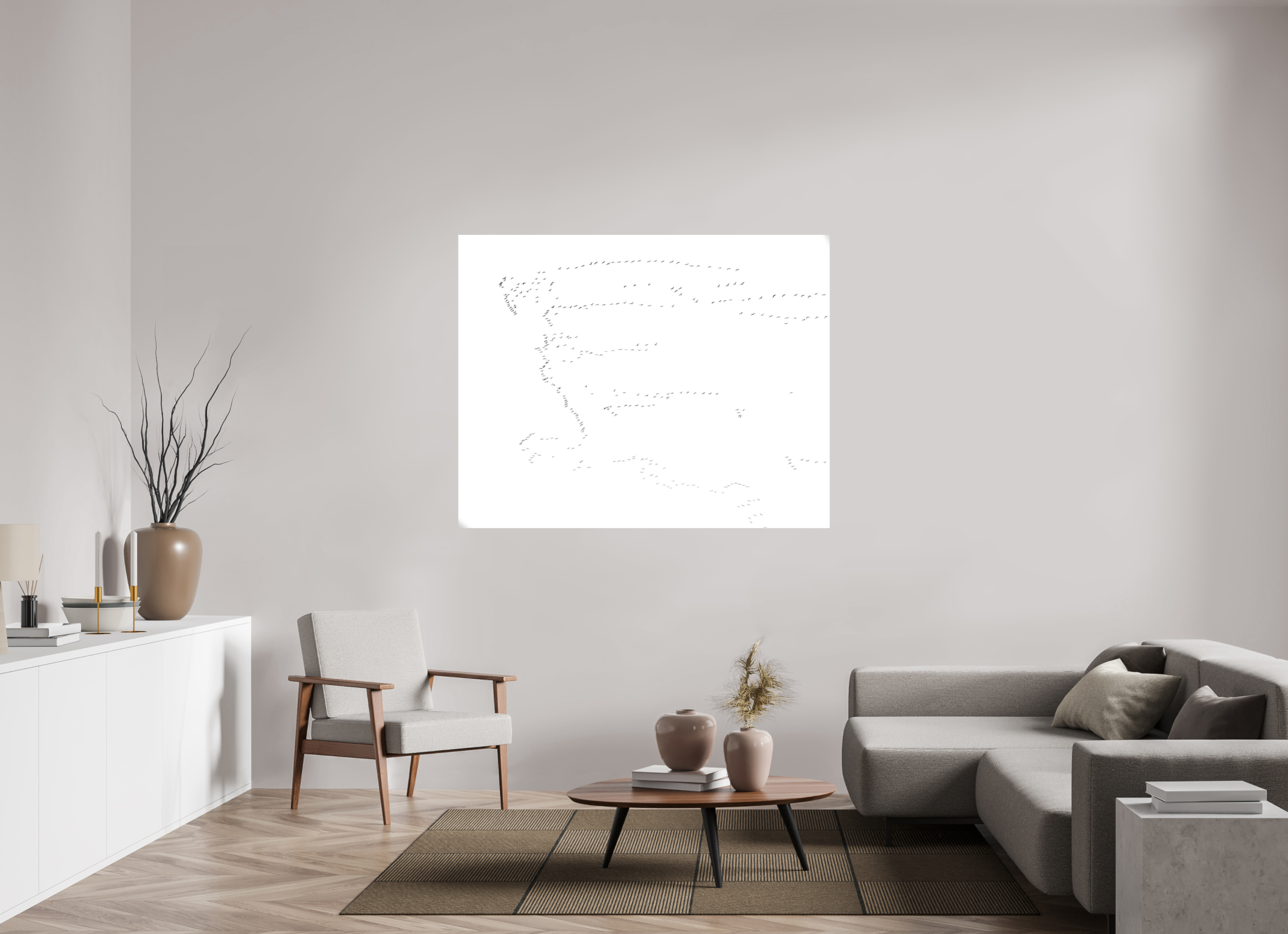 152 x 120 cm, Tirage photo - satiné Grues I