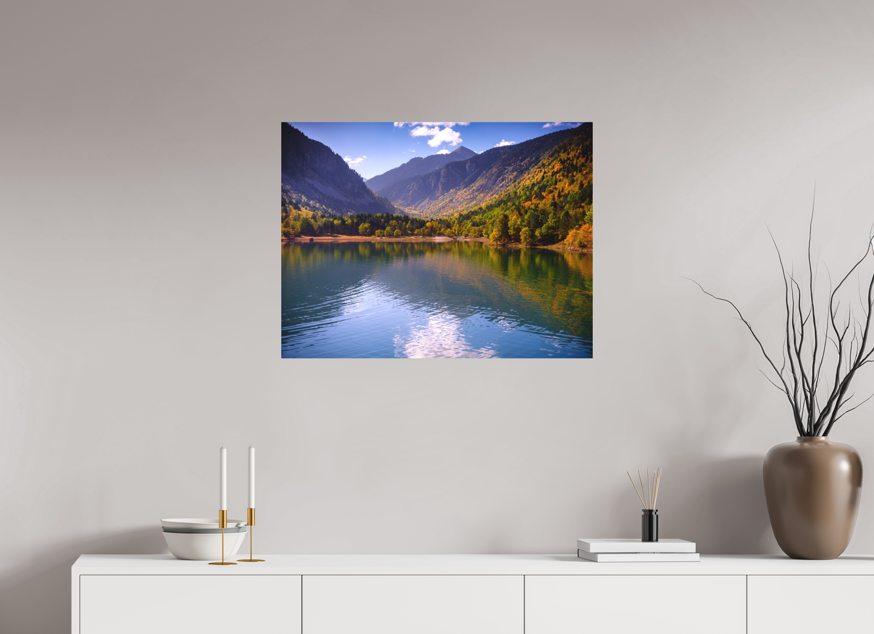 79,1 x 60 cm, Impression Fine Art - mat Lac et automne