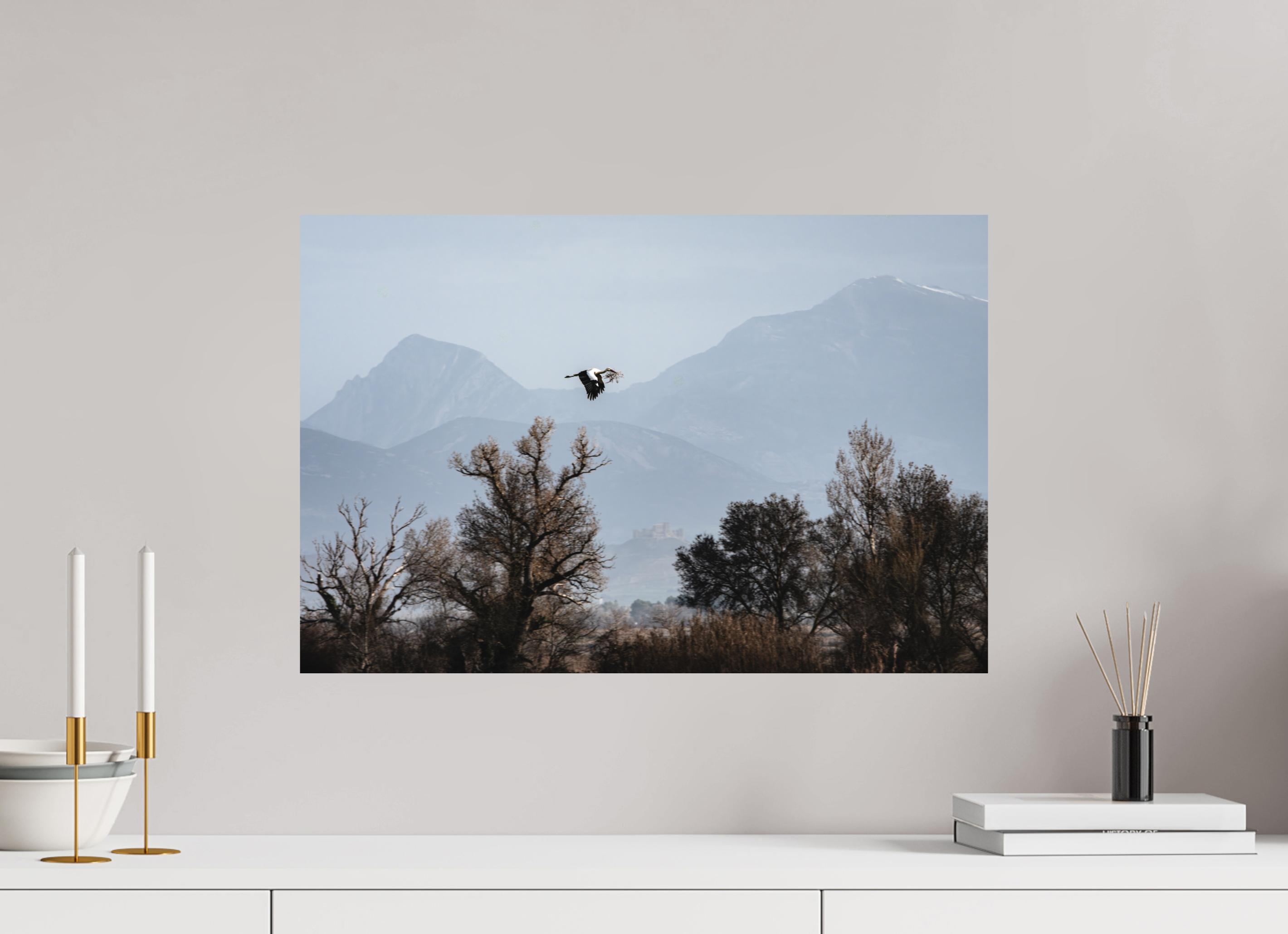 60 x 40 cm, Impression Fine Art sur support rigide - mat Grues V