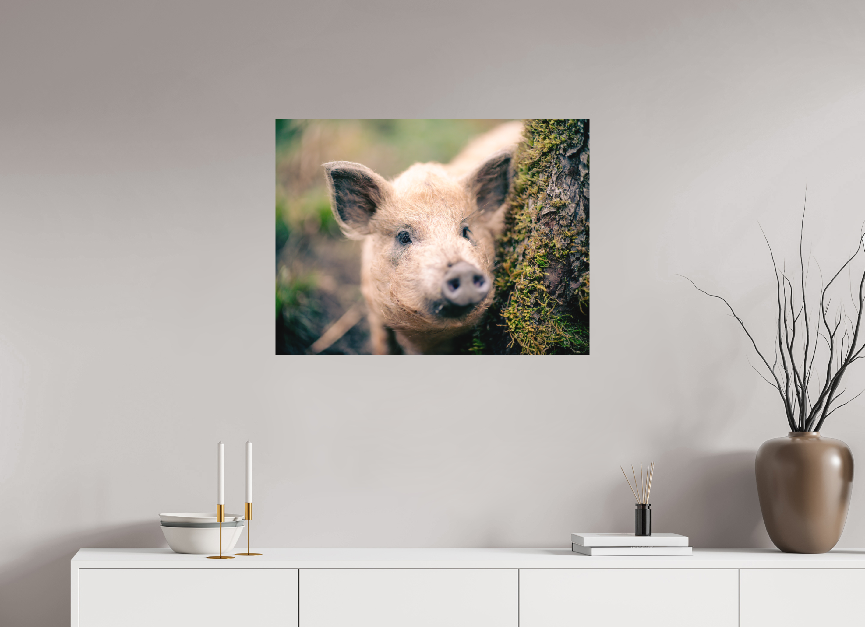 80 x 60 cm, Impression Fine Art sur support rigide - mat Cochon