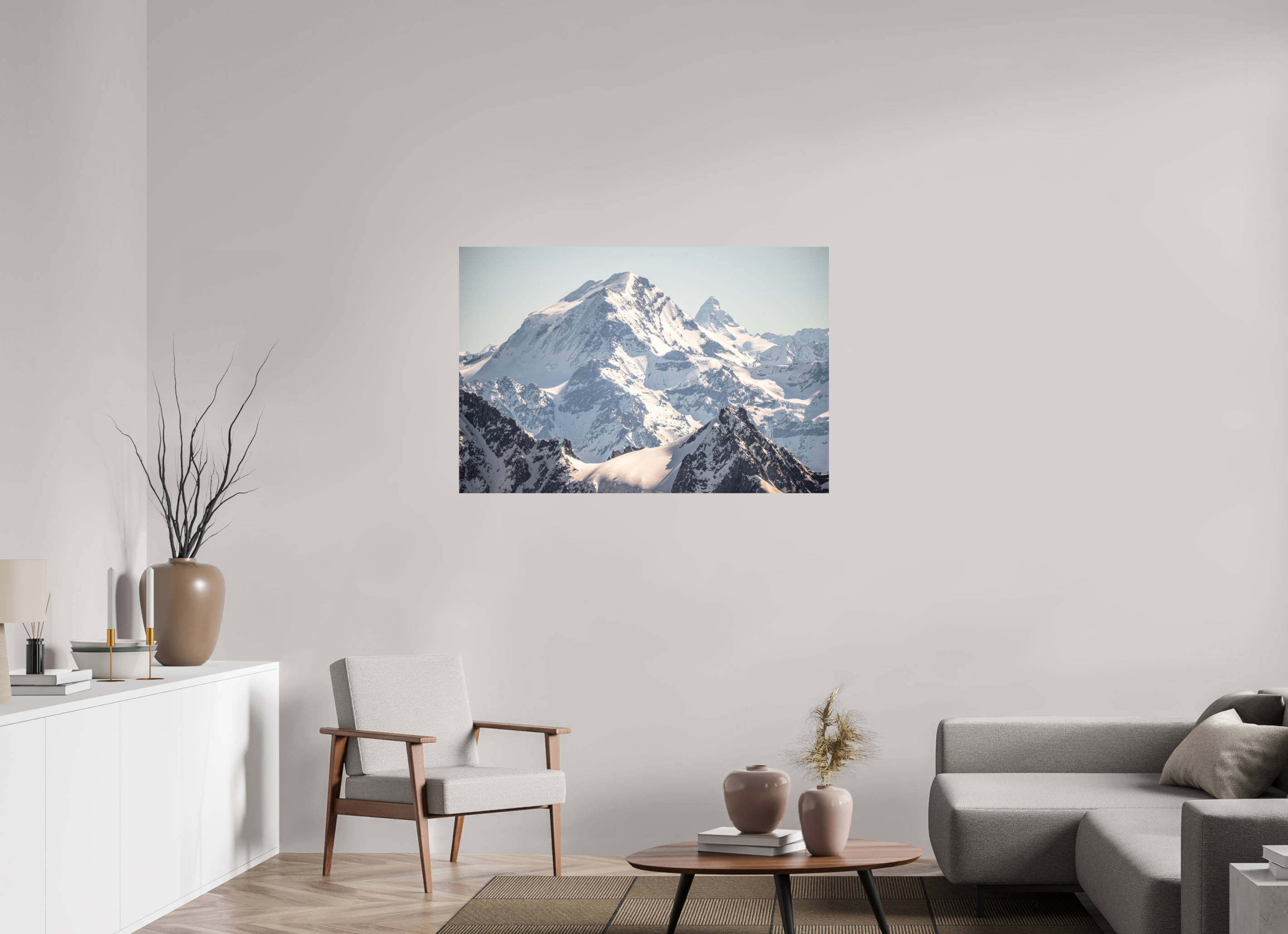 120 x 80 cm, Impression Fine Art - mat Grand Combin et Cervin