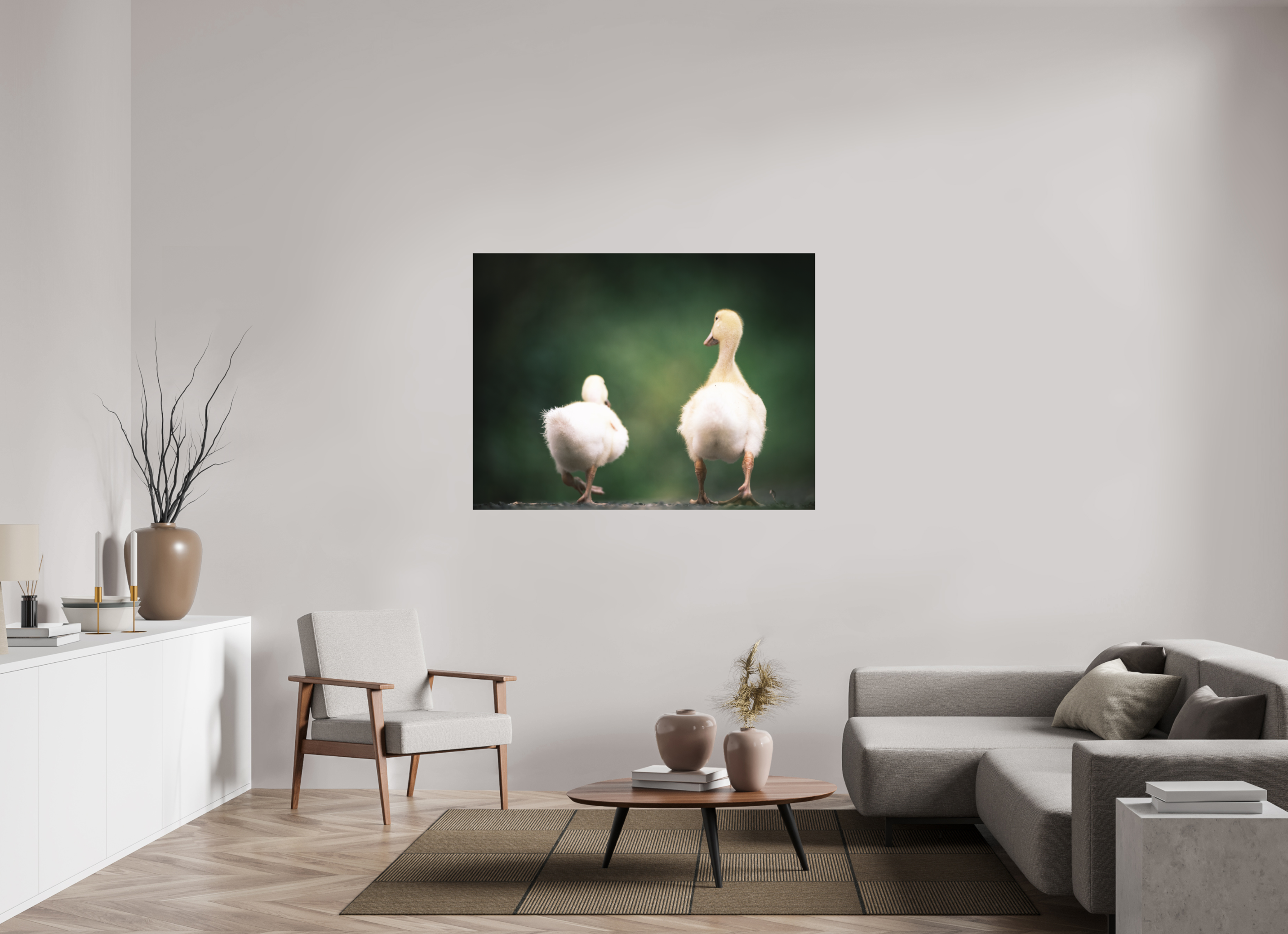 140 x 105 cm, Tirage photo - satiné Canards I