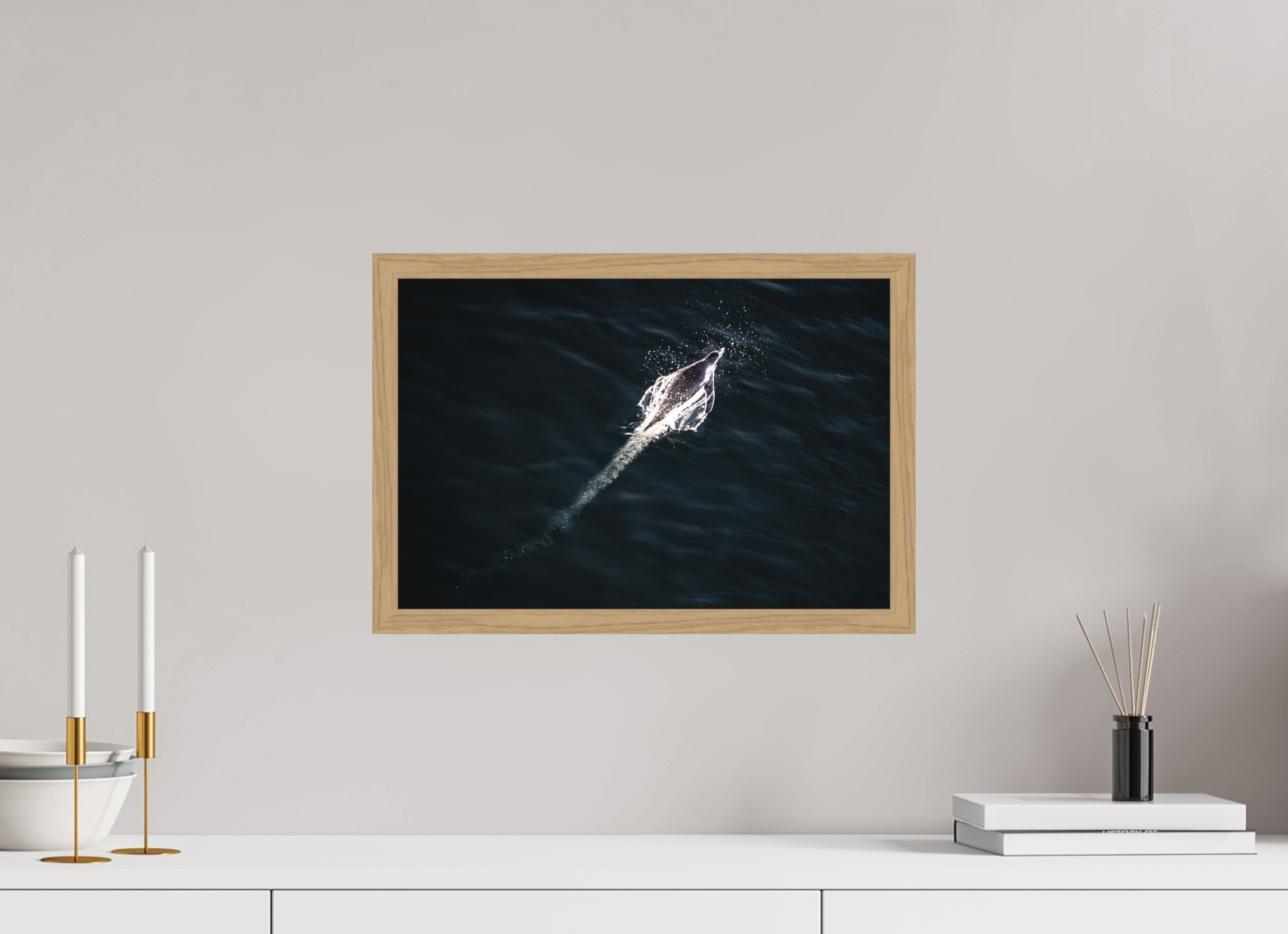 43,9 x 30 cm, Impression Fine Art encadrée en chêne naturel - mat À toute vitesse