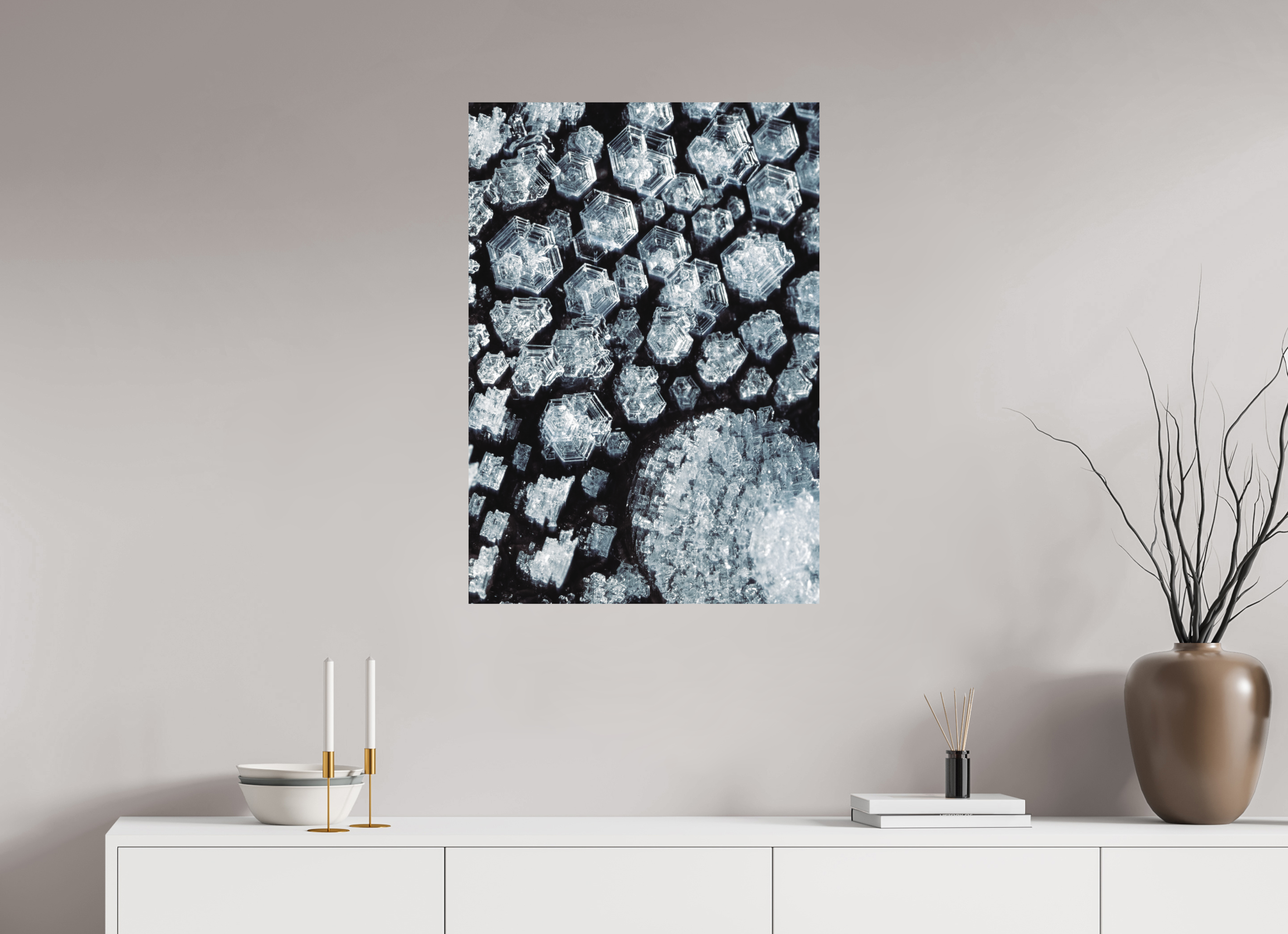 60 x 85,8 cm, Impression Fine Art sur support rigide - mat Cristaux de glace