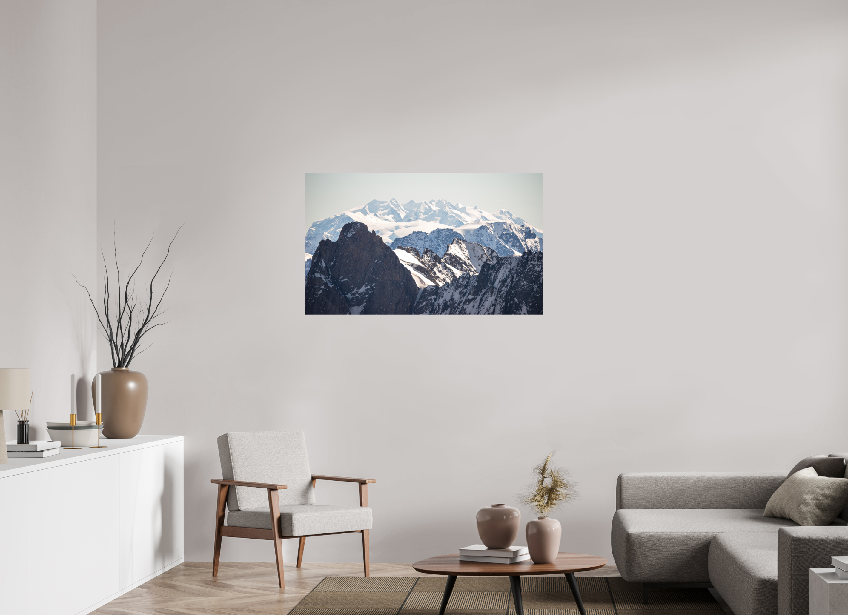 117,5 x 70 cm, Impression Fine Art - mat Le massif du Mont Rose