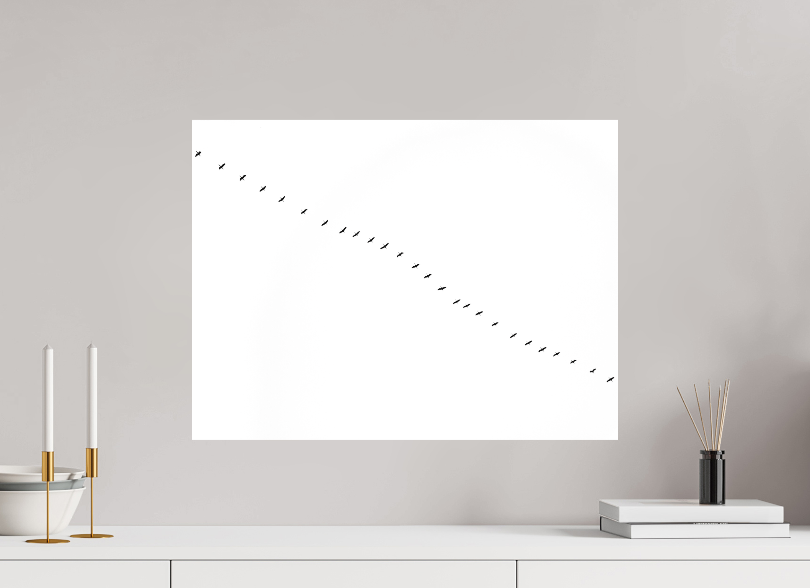 60 x 45 cm, Tirage photo - satiné Grues II