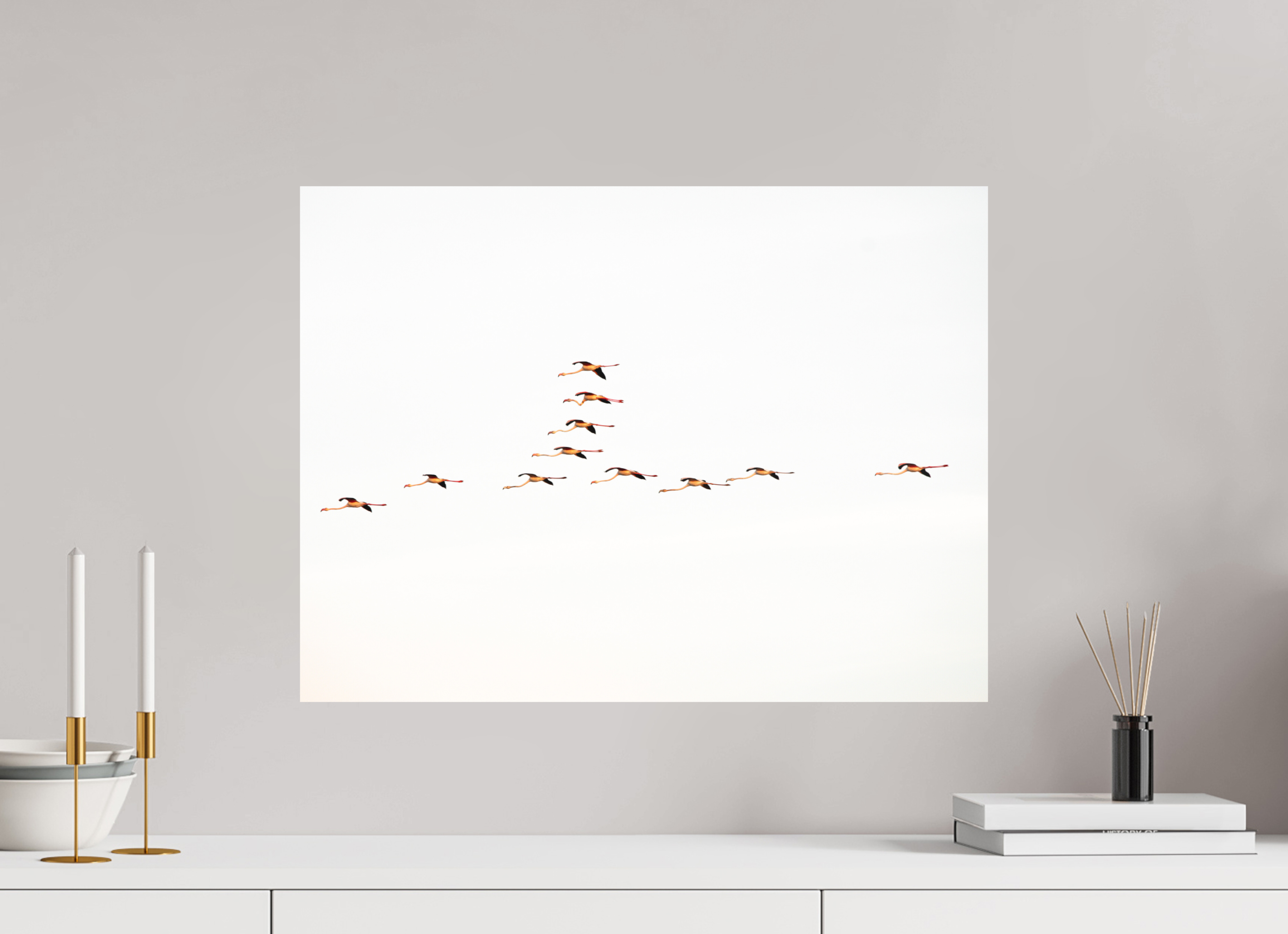 60 x 45 cm, Impression Fine Art sur support rigide - mat Flamands roses
