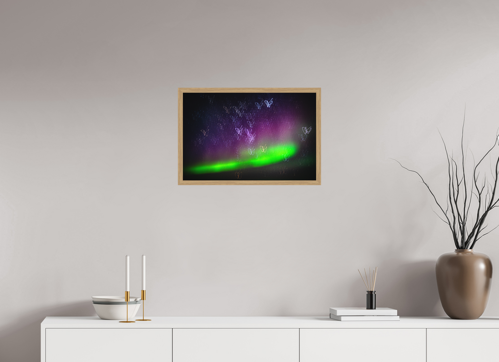 60 x 40 cm, Impression Fine Art encadrée en chêne naturel - mat Danse céleste