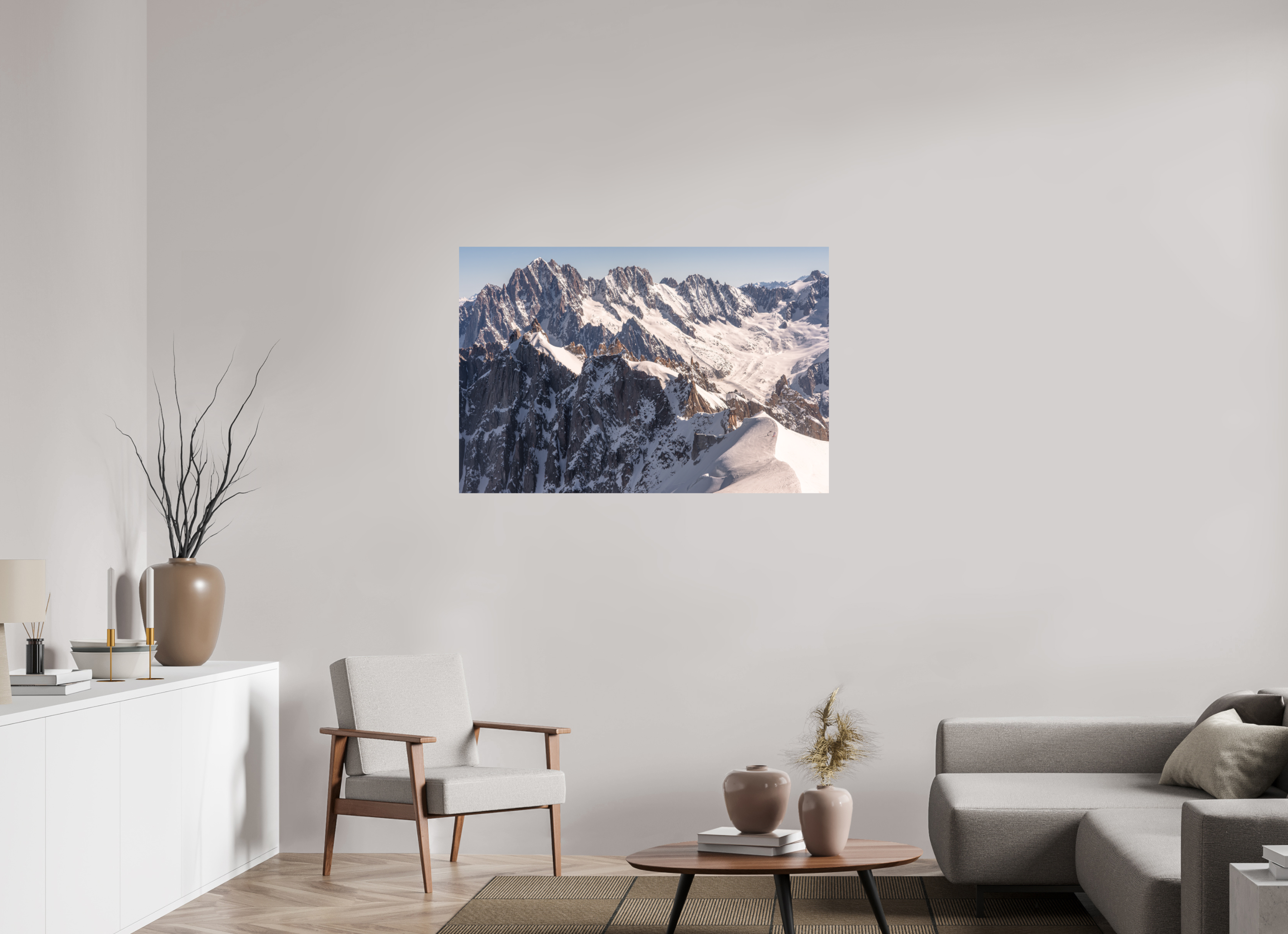 120 x 80 cm, Tirage photo - satiné Aiguille Verte, les Droites et les Courtes