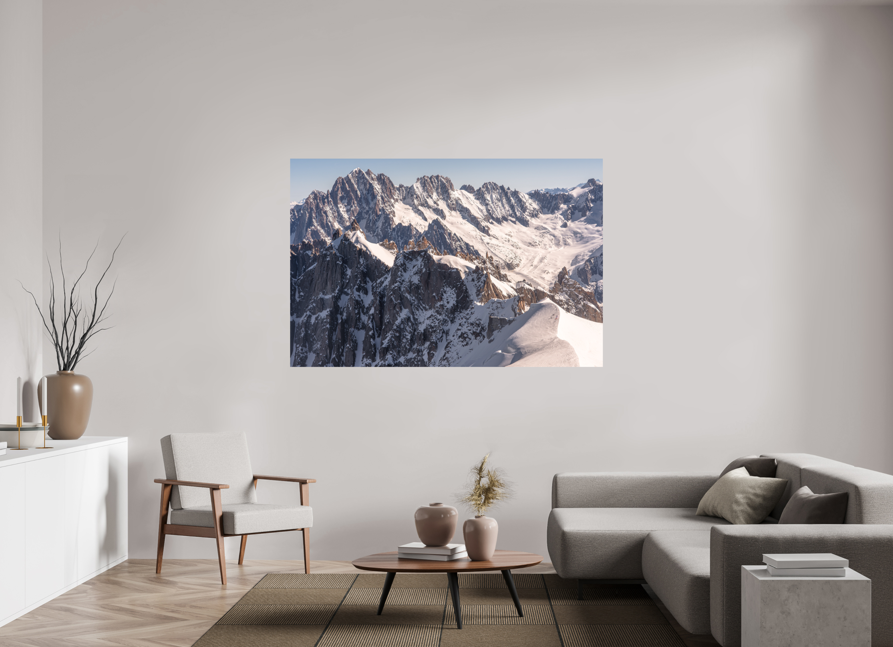 180 x 120 cm, Tirage photo - satiné Aiguille Verte, les Droites et les Courtes
