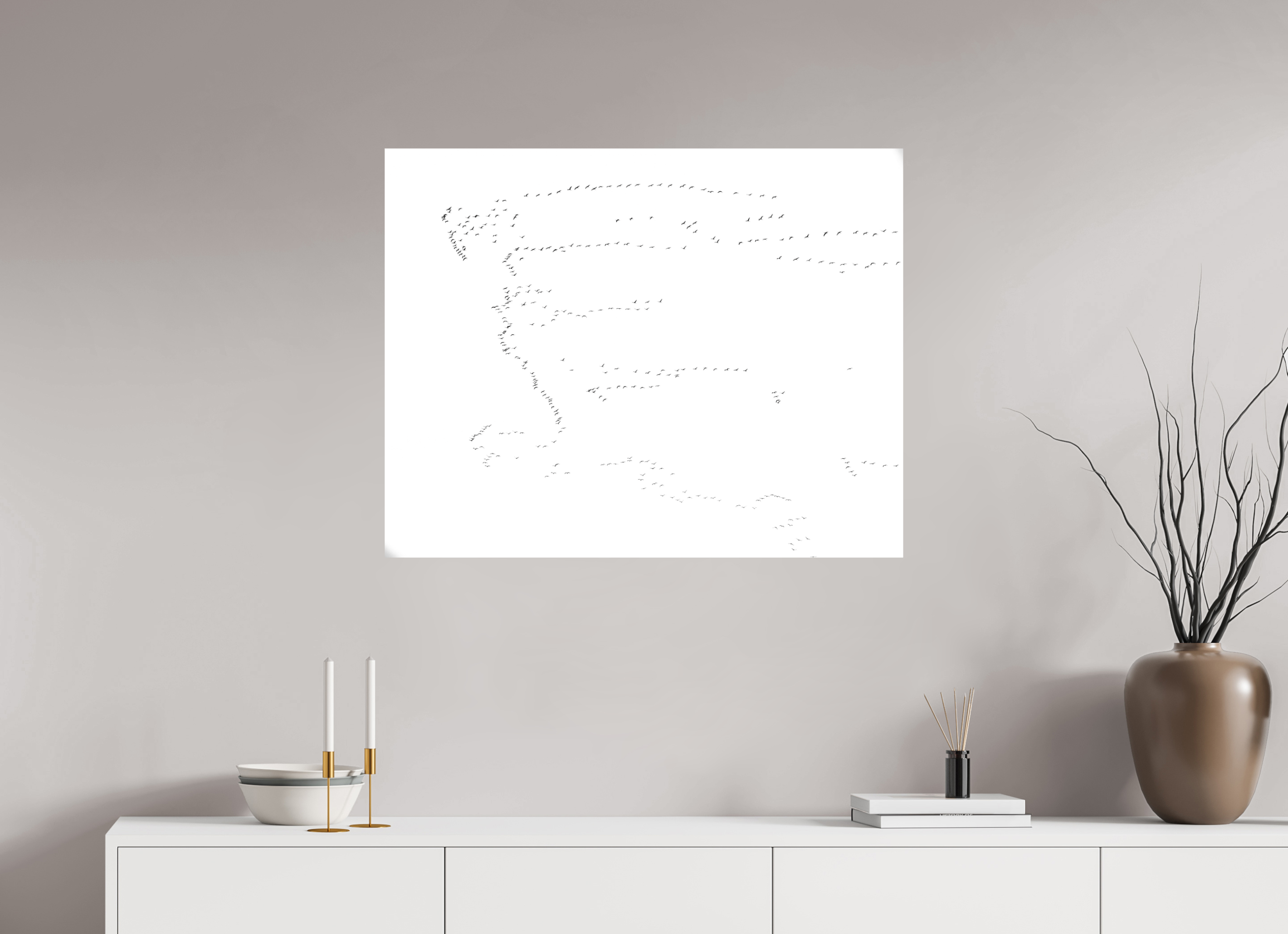 88,7 x 70 cm, Impression Fine Art sur support rigide - mat Grues I