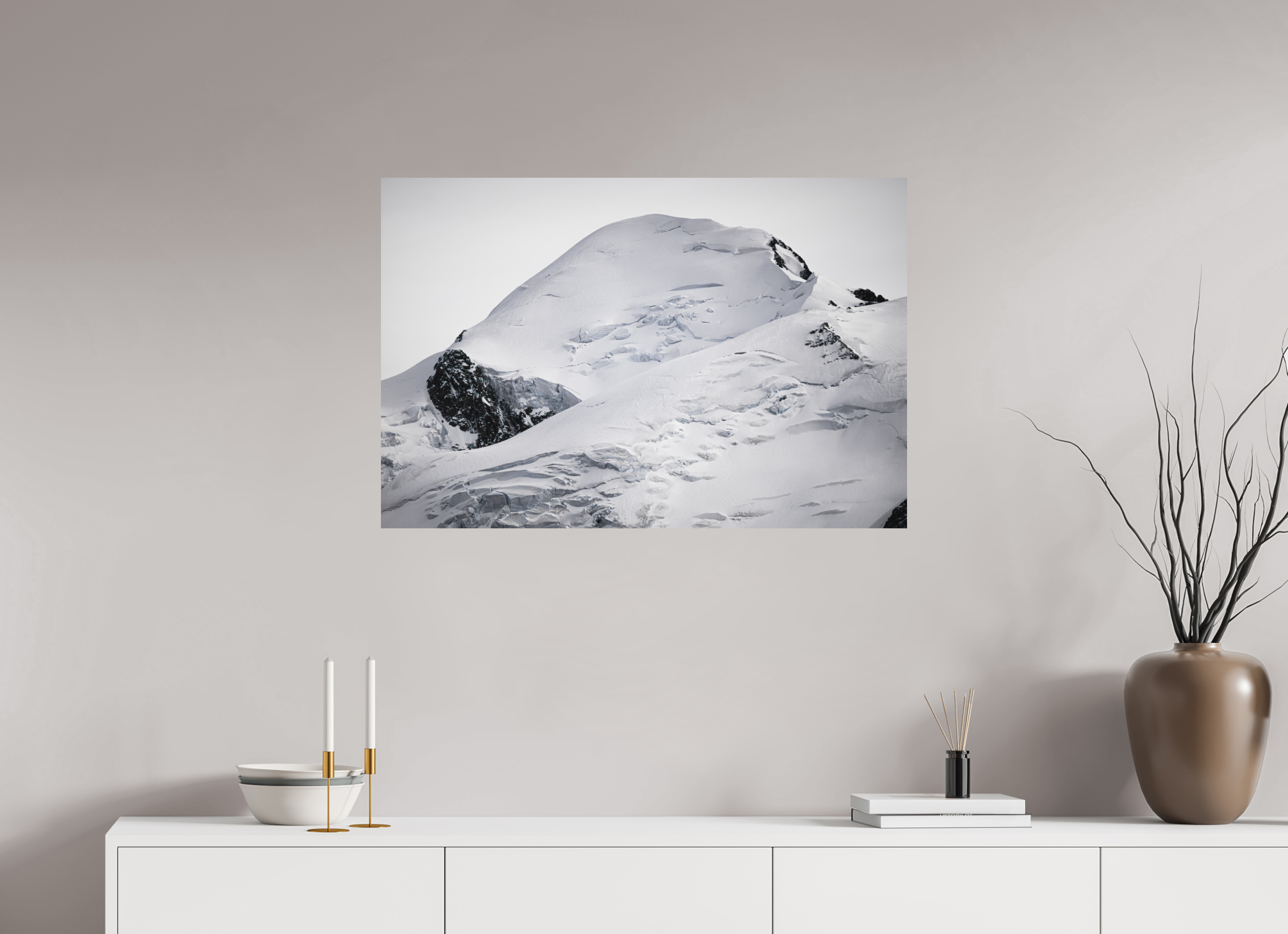 90 x 60 cm, Impression Fine Art sur support rigide - mat Le Mont Blanc