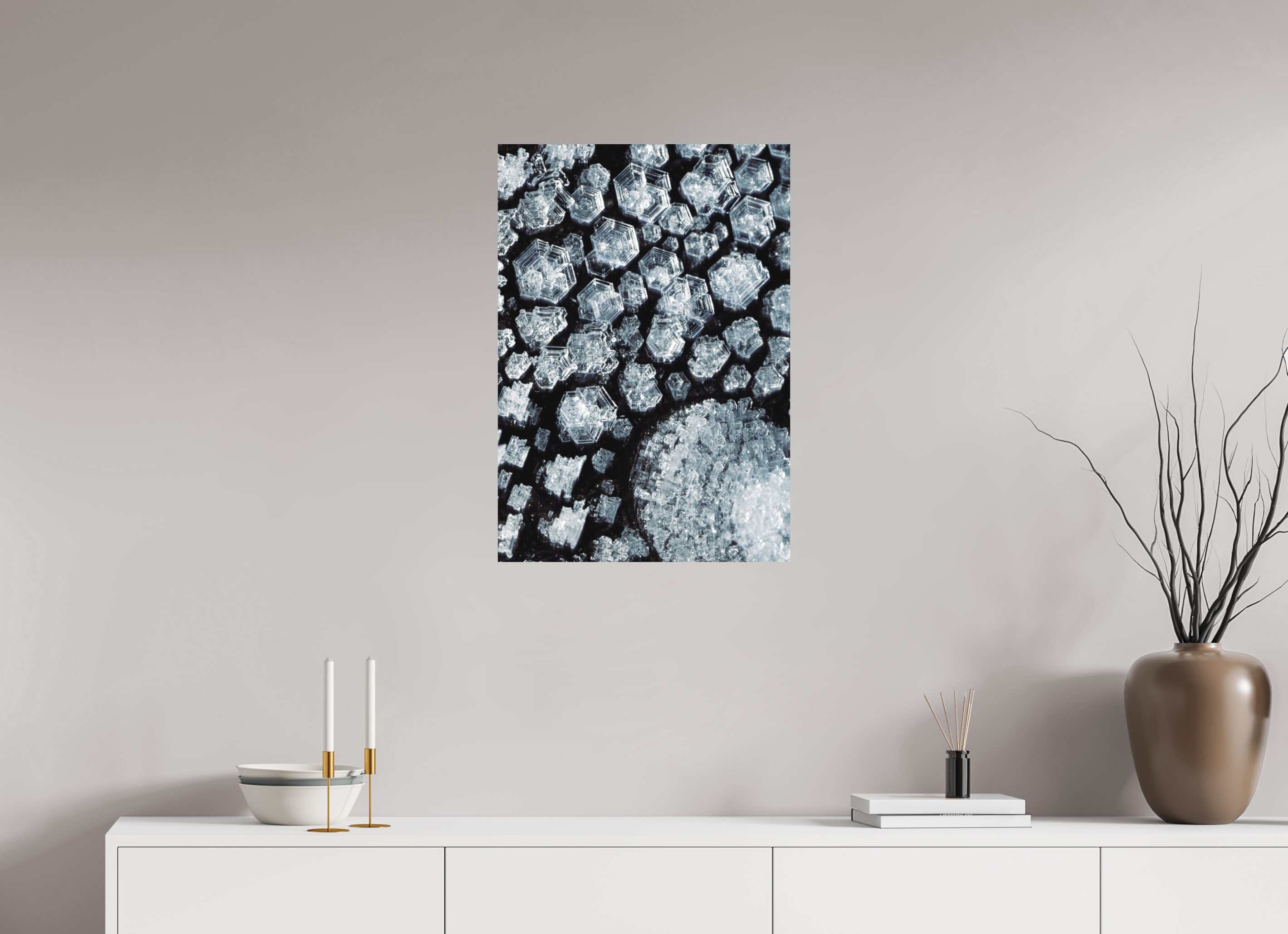 50 x 71,5 cm, Impression Fine Art sur support rigide - mat Cristaux de glace