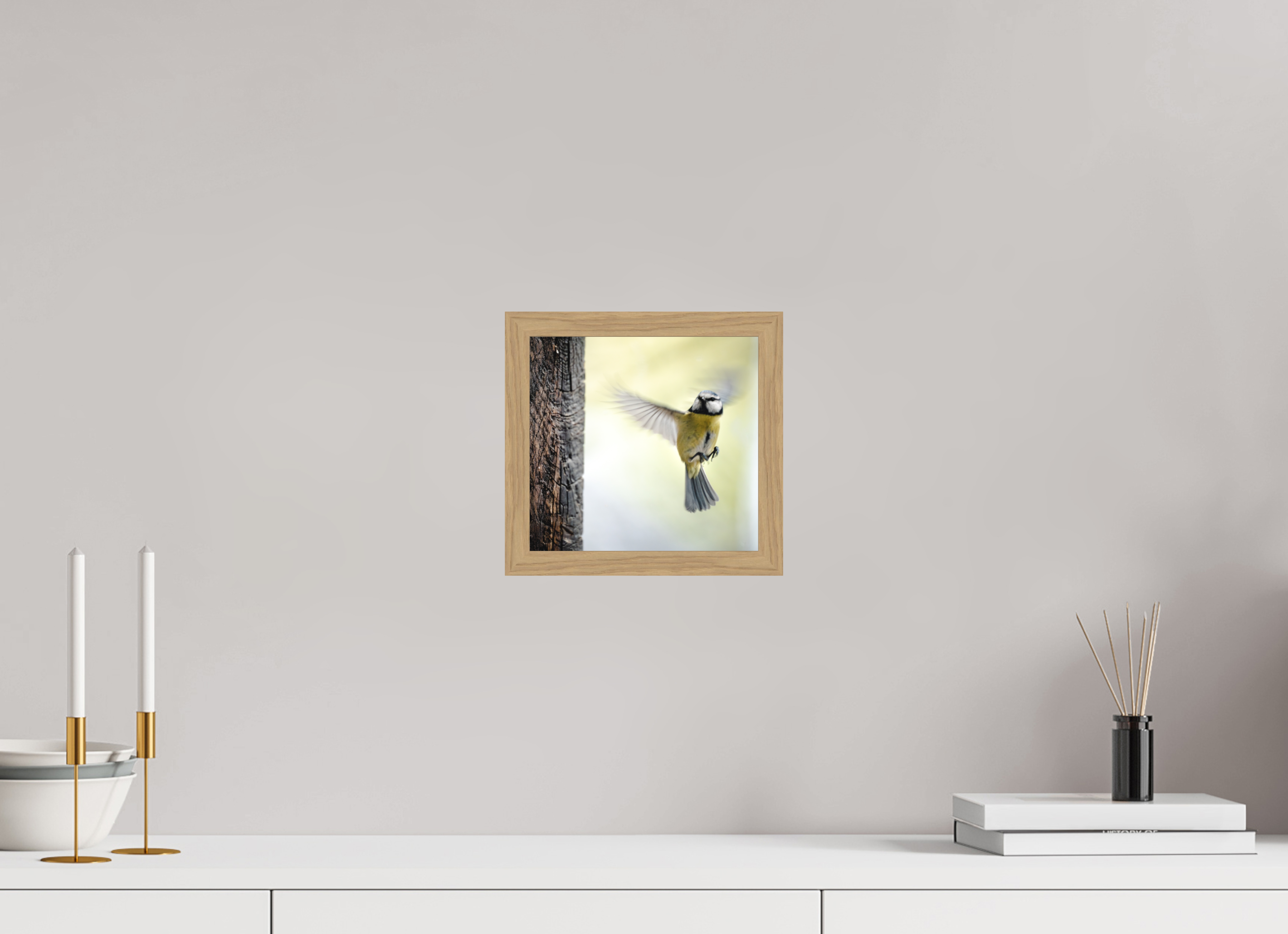 21,2 x 20 cm, Impression Fine Art encadrée en chêne naturel - mat mesange III