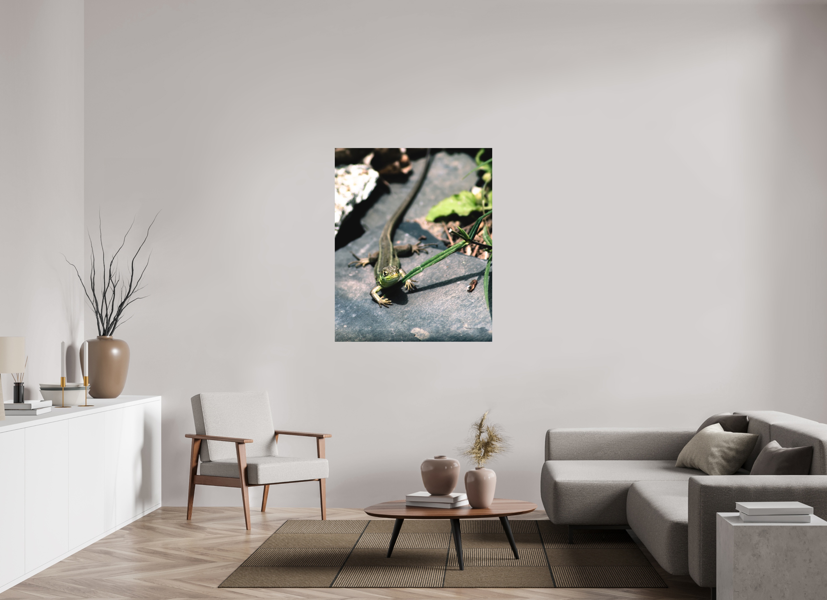 100 x 123 cm, Impression Fine Art sur support rigide - mat Lezard