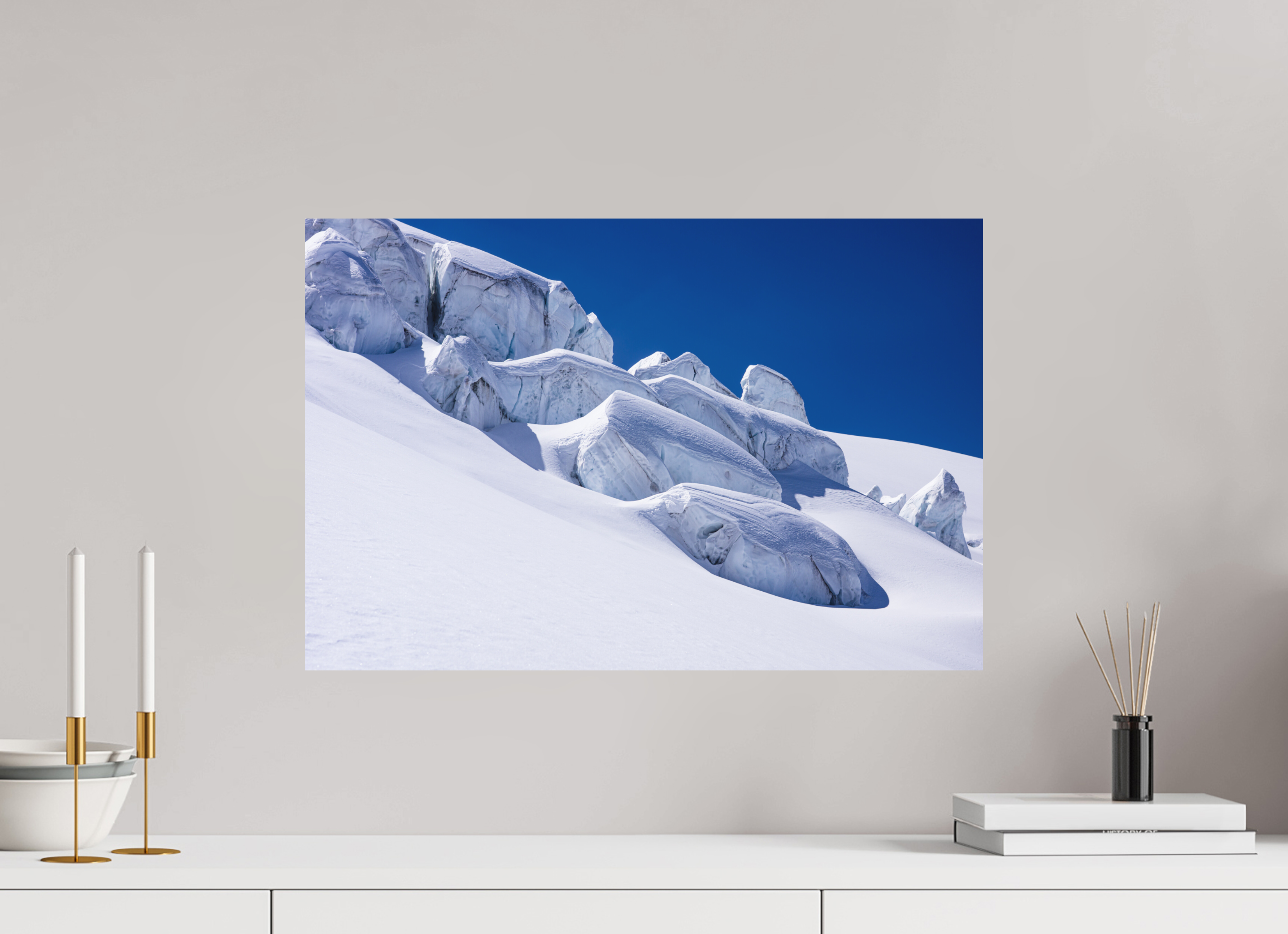 60 x 40 cm, Tirage photo - satiné Séracs du glacier de la Dent Blanche