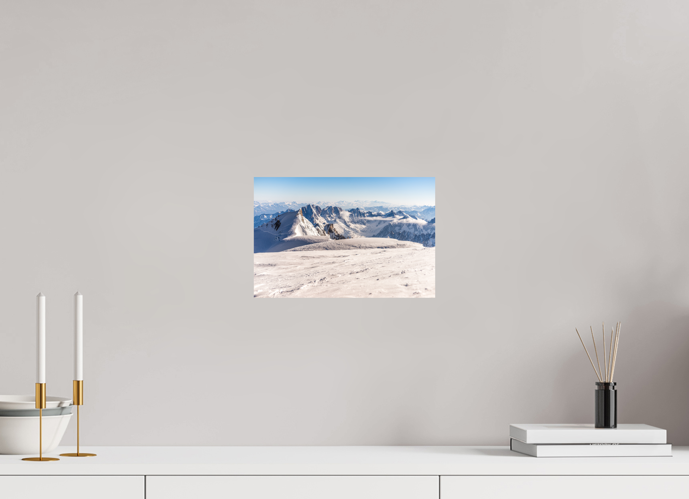30 x 20 cm, Impression Fine Art - mat La vue depuis le sommet du Mont Blanc
