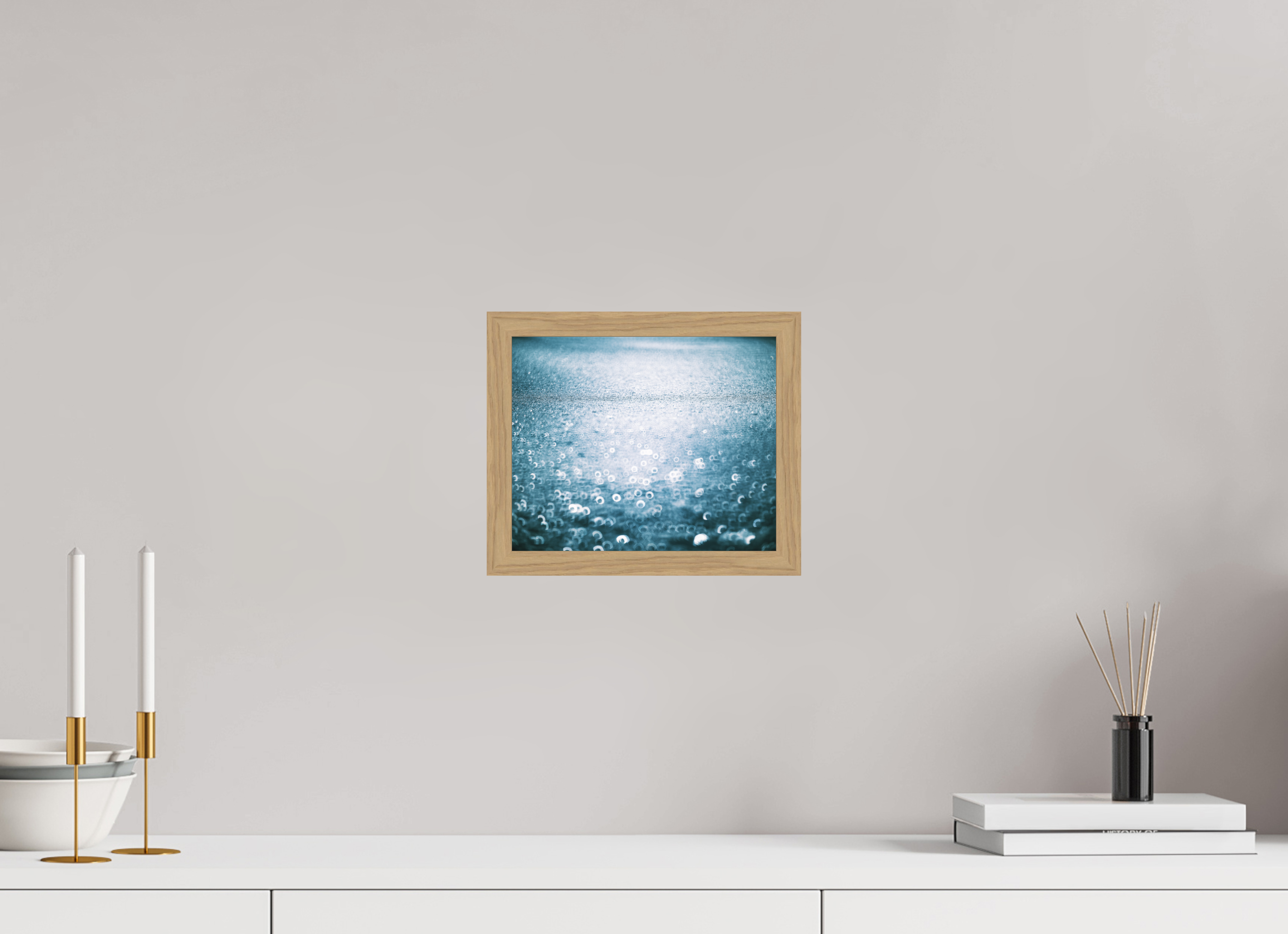 24,3 x 20 cm, Impression Fine Art encadrée en chêne naturel - mat Réflexions hivernales