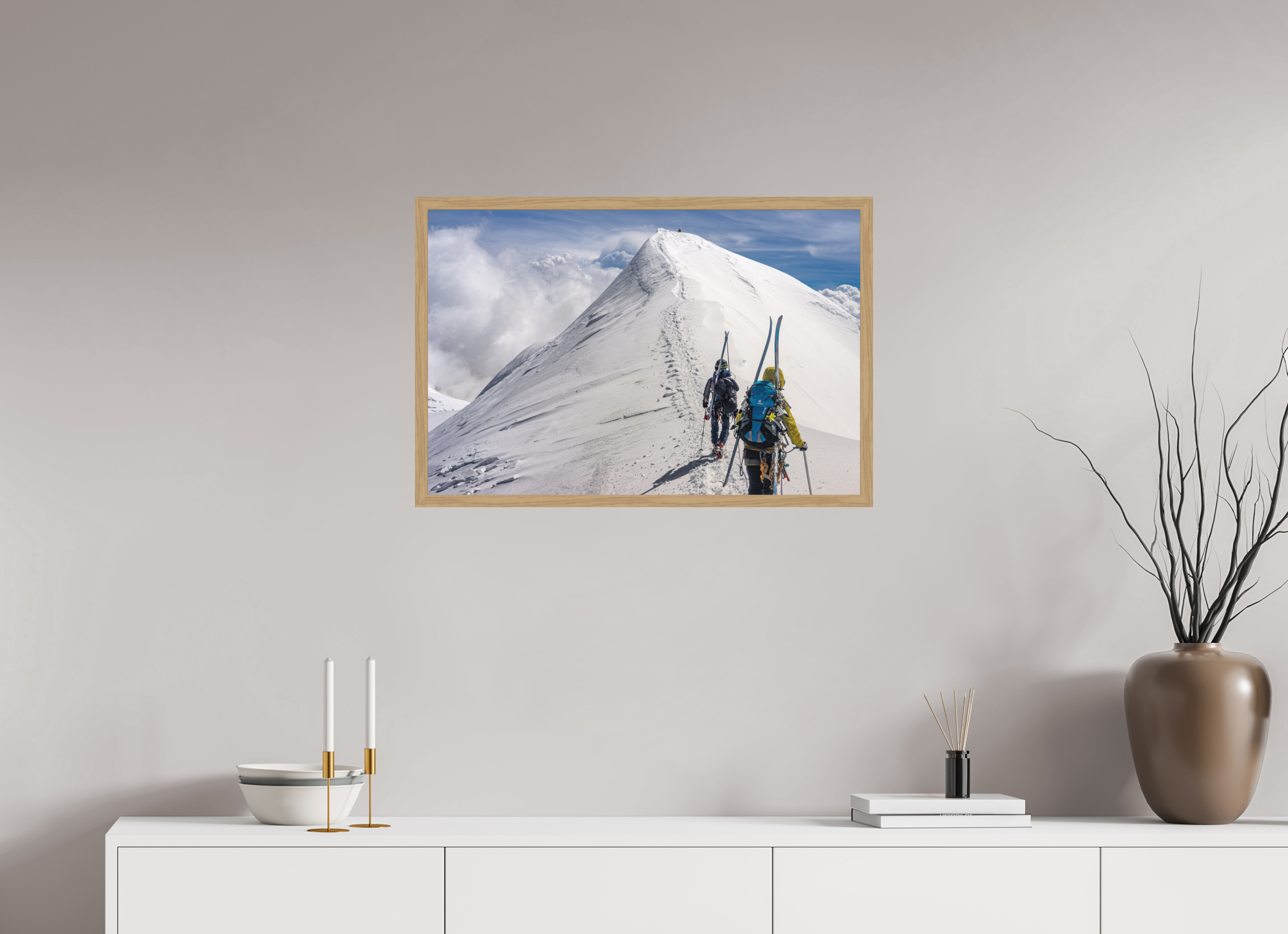 75 x 50 cm, Impression Fine Art encadrée en chêne naturel - mat L'arête de Castor