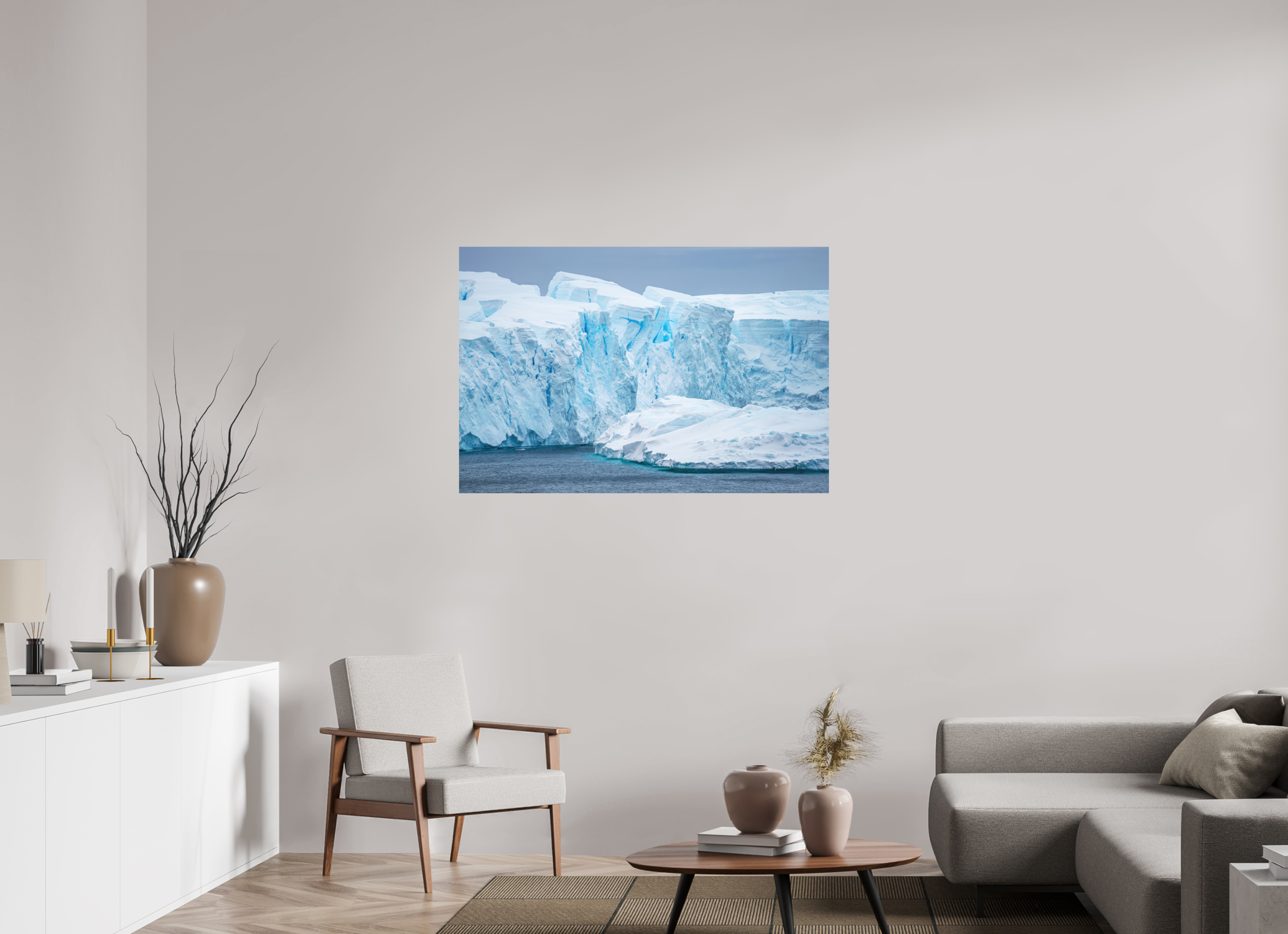 120 x 80 cm, Tirage photo - satiné Falaise de glace