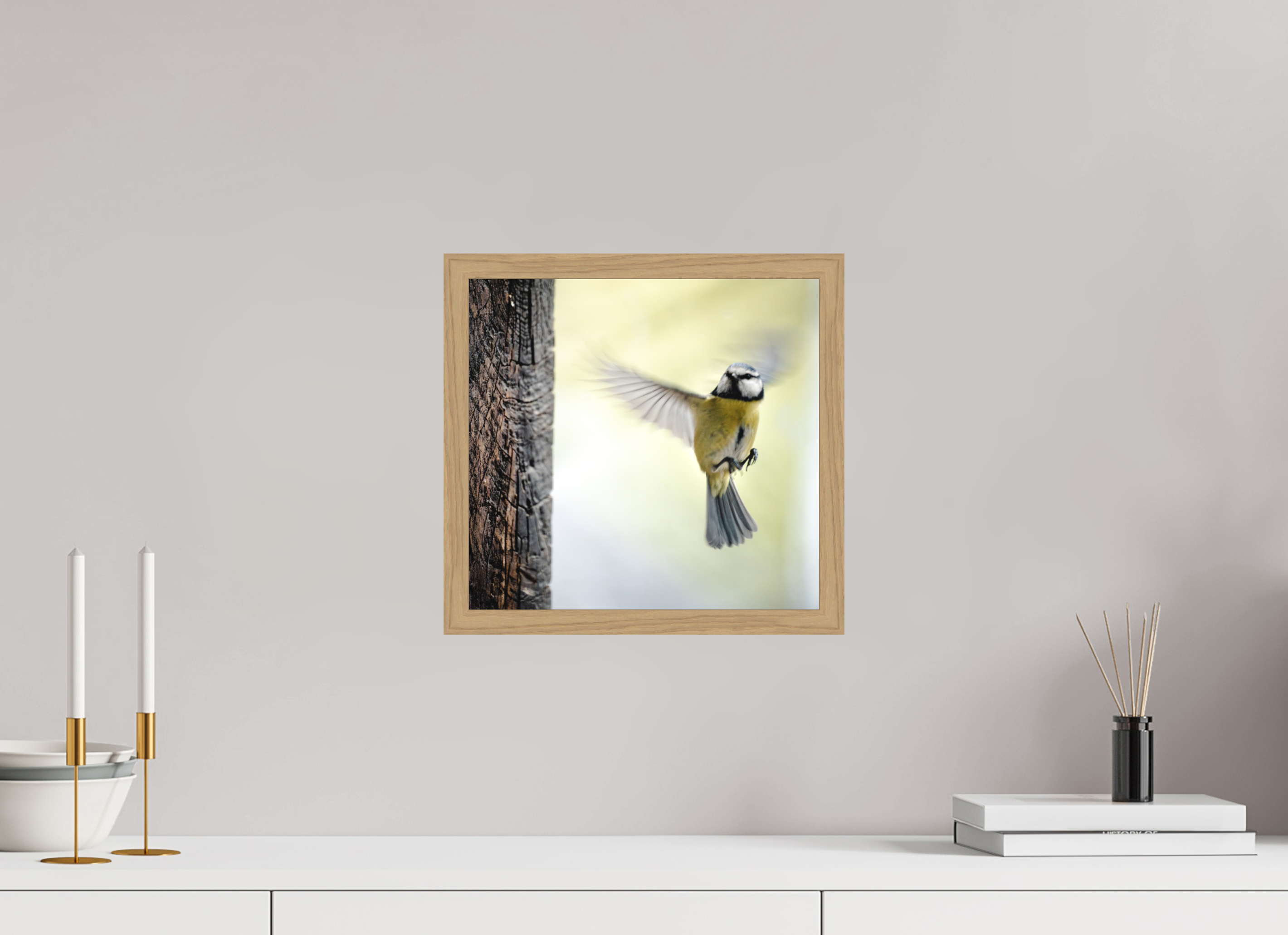 31,7 x 30 cm, Impression Fine Art encadrée en chêne naturel - mat mesange III