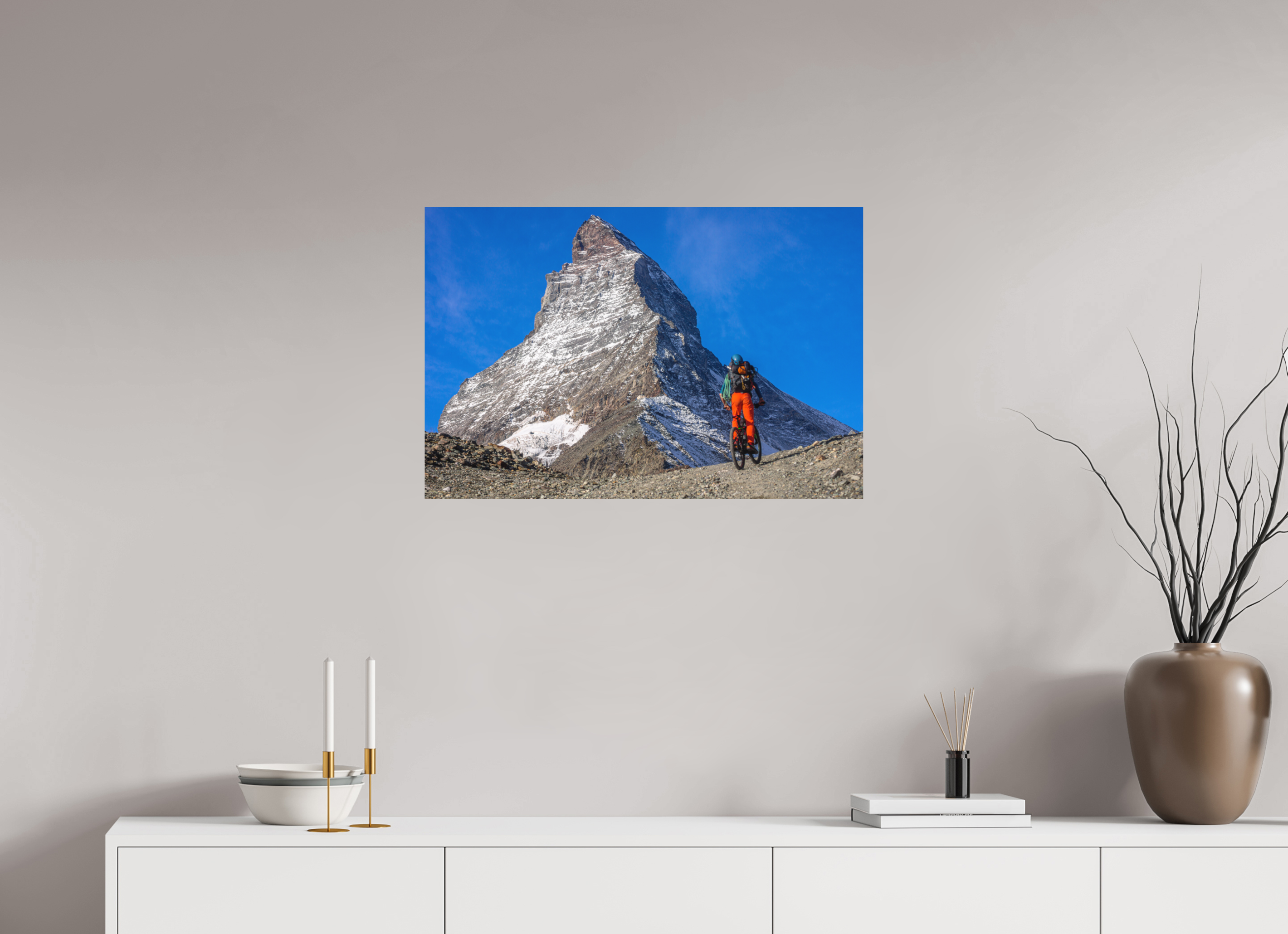 75 x 50 cm, Impression Fine Art sur support rigide - mat A l'assaut du Cervin