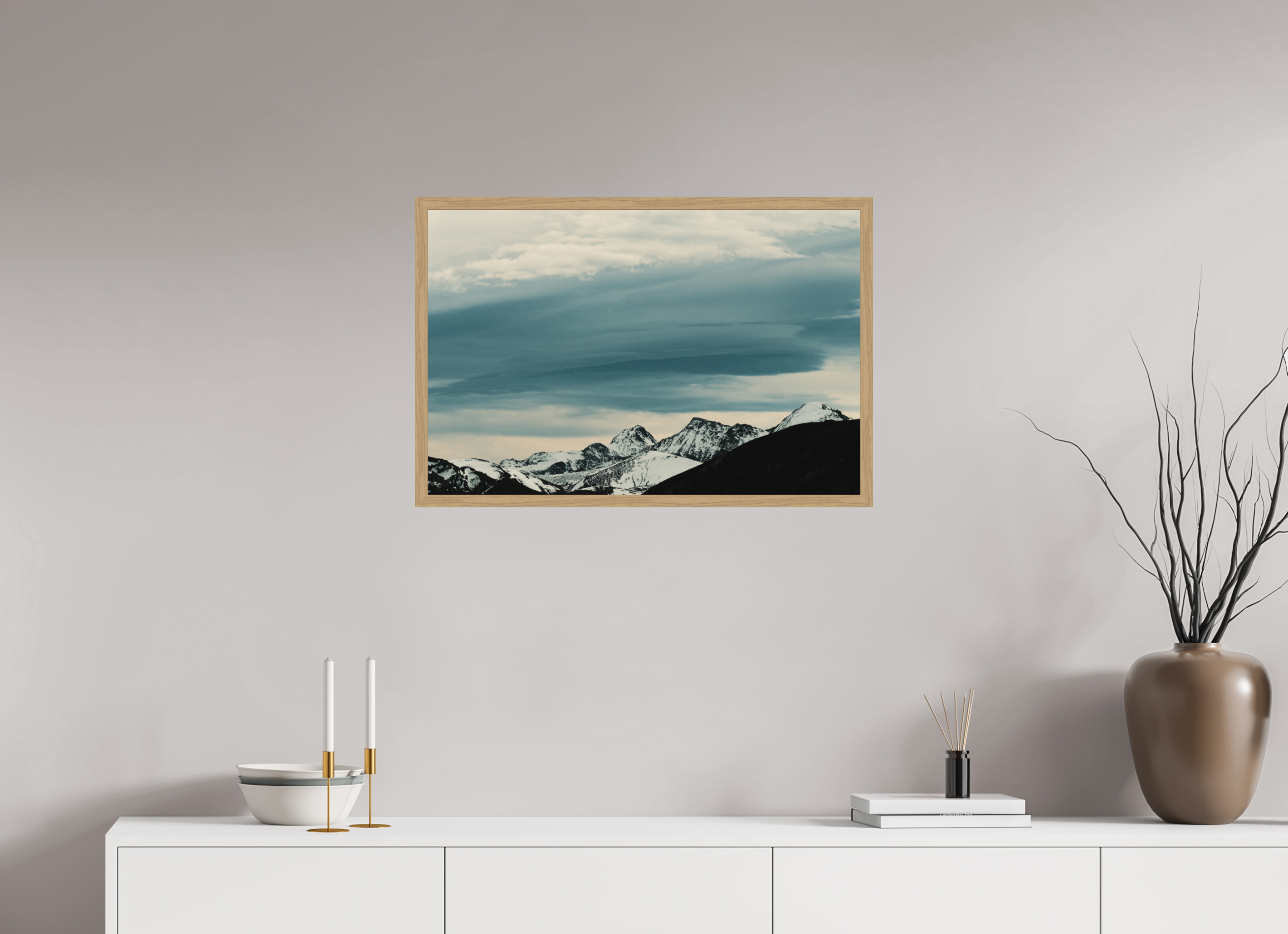 75 x 50 cm, Impression Fine Art encadrée en chêne naturel - mat Crabère & Maubermé