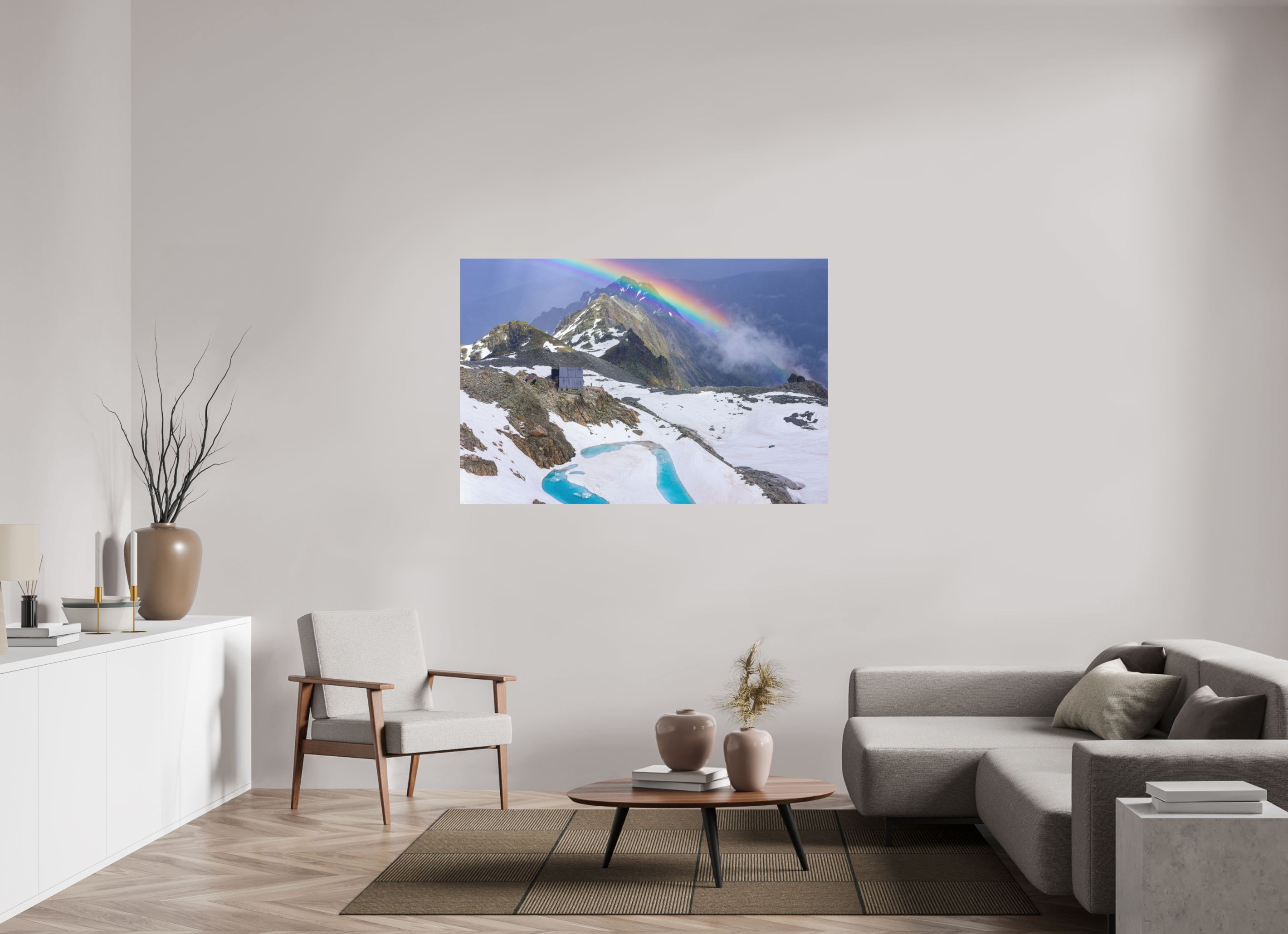 150 x 100 cm, Impression Fine Art sur support rigide - mat Cabane d'Orny