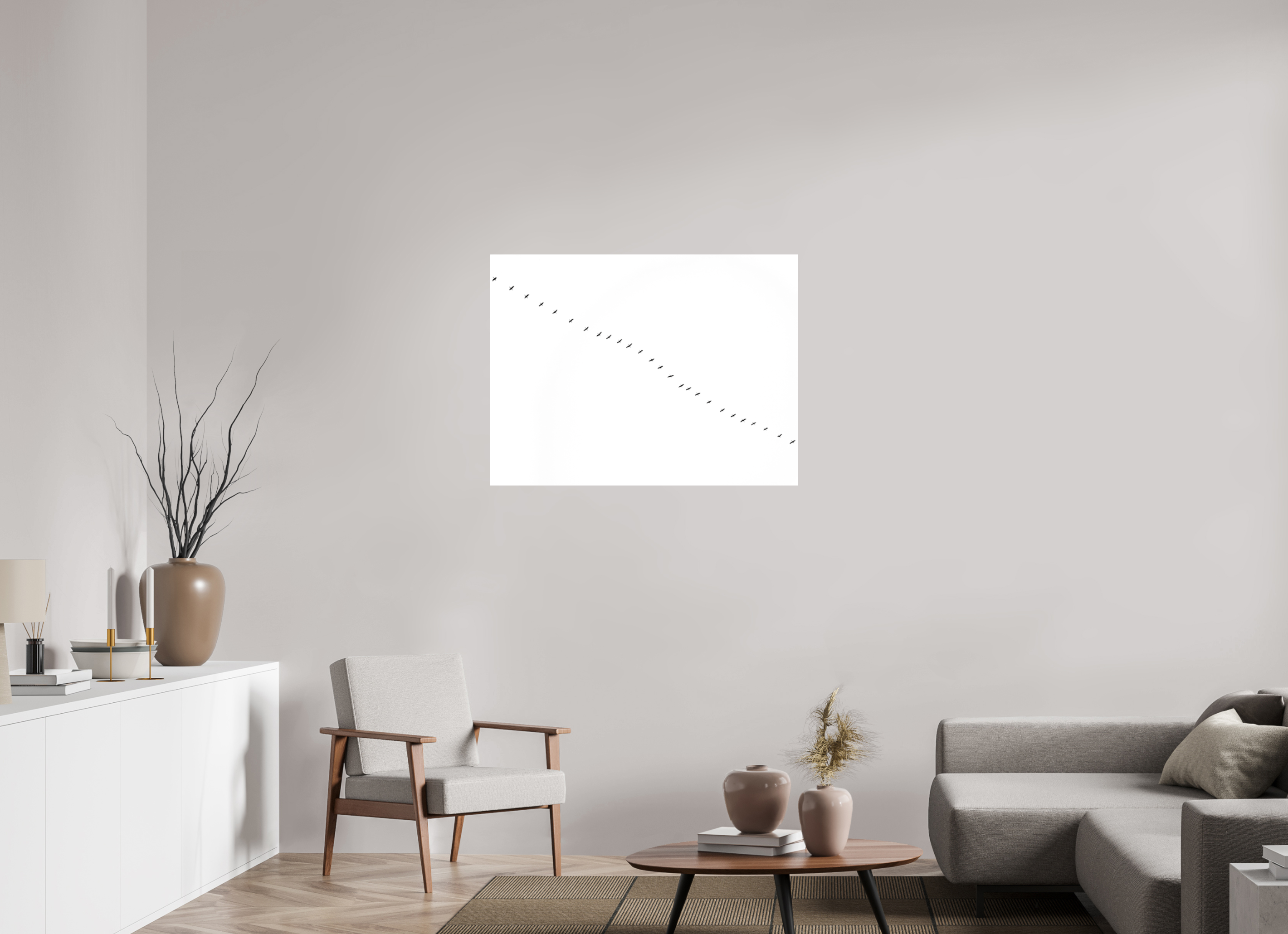 100 x 75 cm, Tirage photo - satiné Grues II