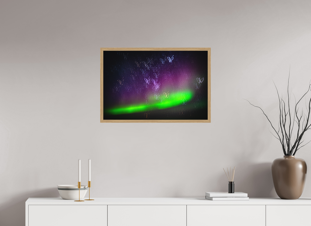 75 x 50 cm, Impression Fine Art encadrée en chêne naturel - mat Danse céleste