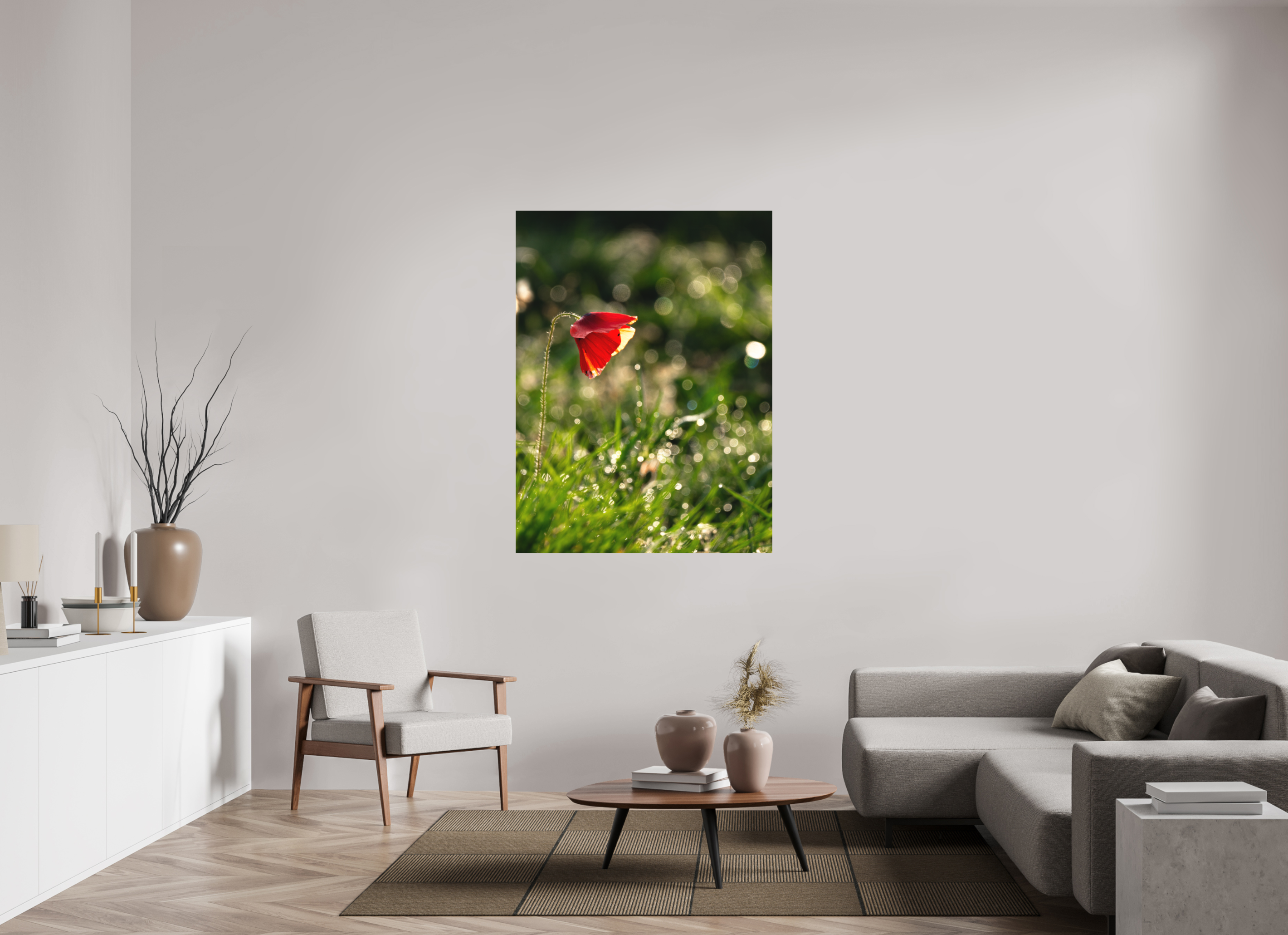 105 x 140 cm, Tirage photo - satiné coquelicot