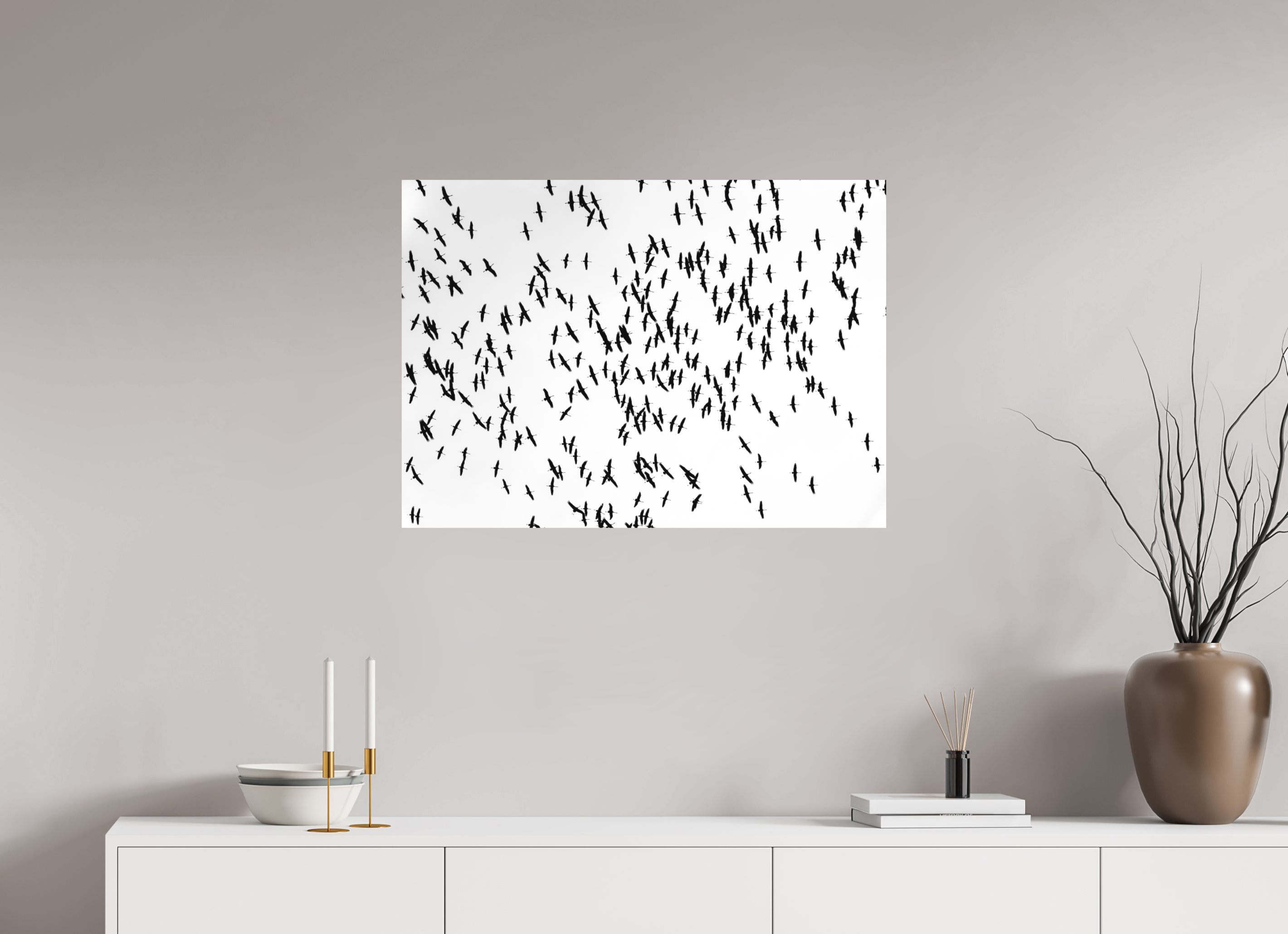 83,5 x 60 cm, Tirage photo - satiné Grues III