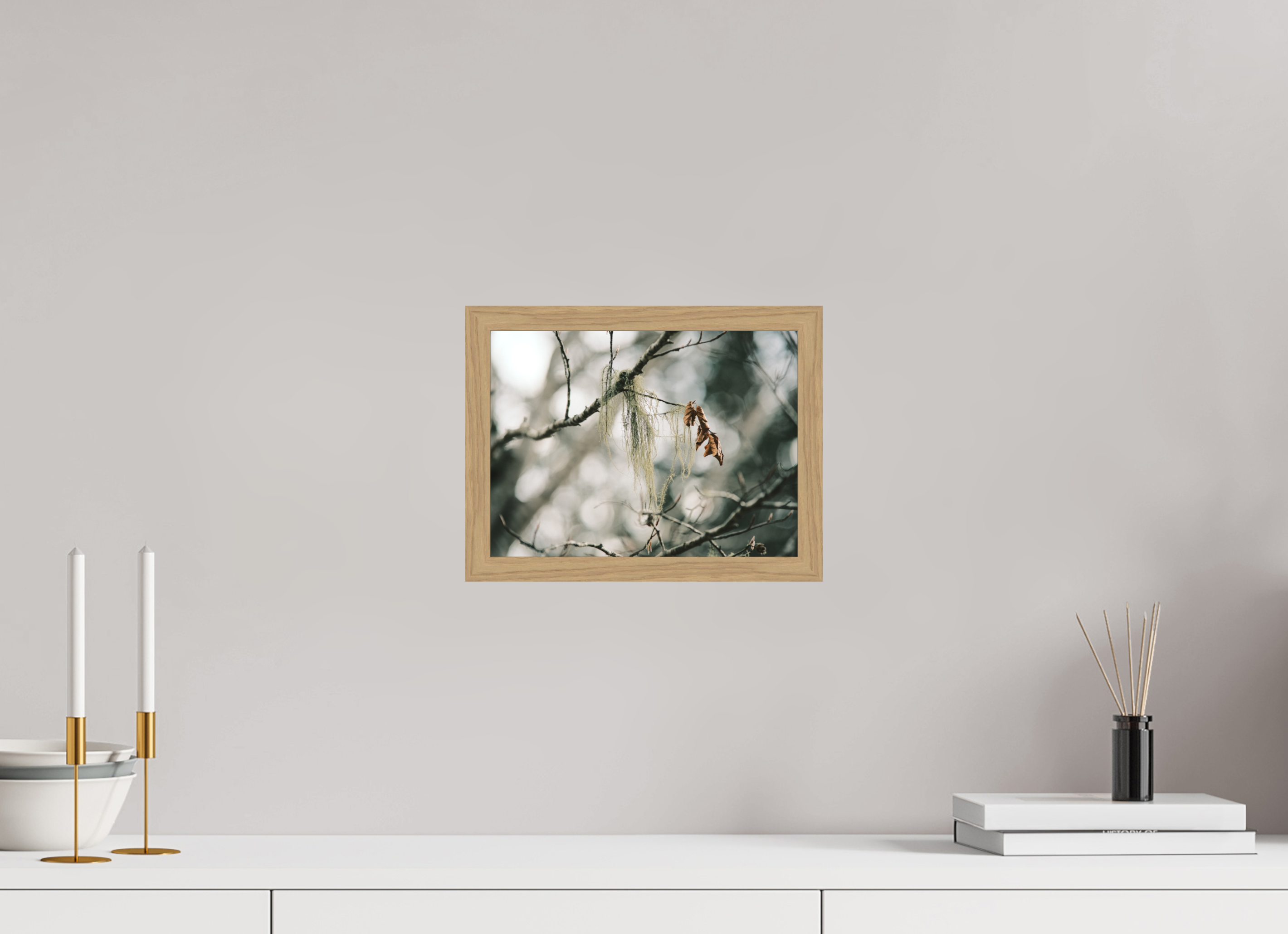 28 x 21 cm, Impression Fine Art encadrée en chêne naturel - mat En dormance