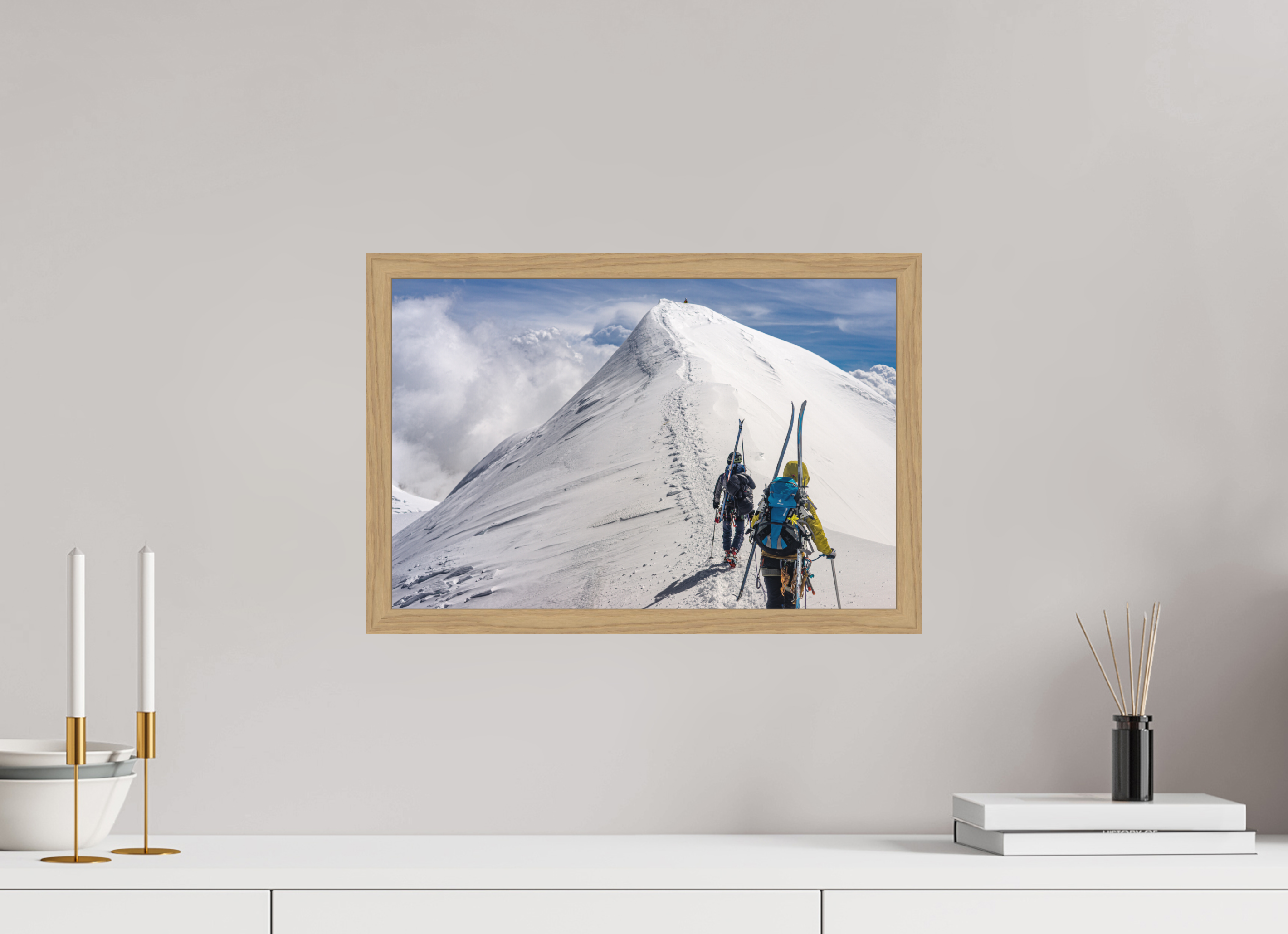 45 x 30 cm, Impression Fine Art encadrée en chêne naturel - mat L'arête de Castor