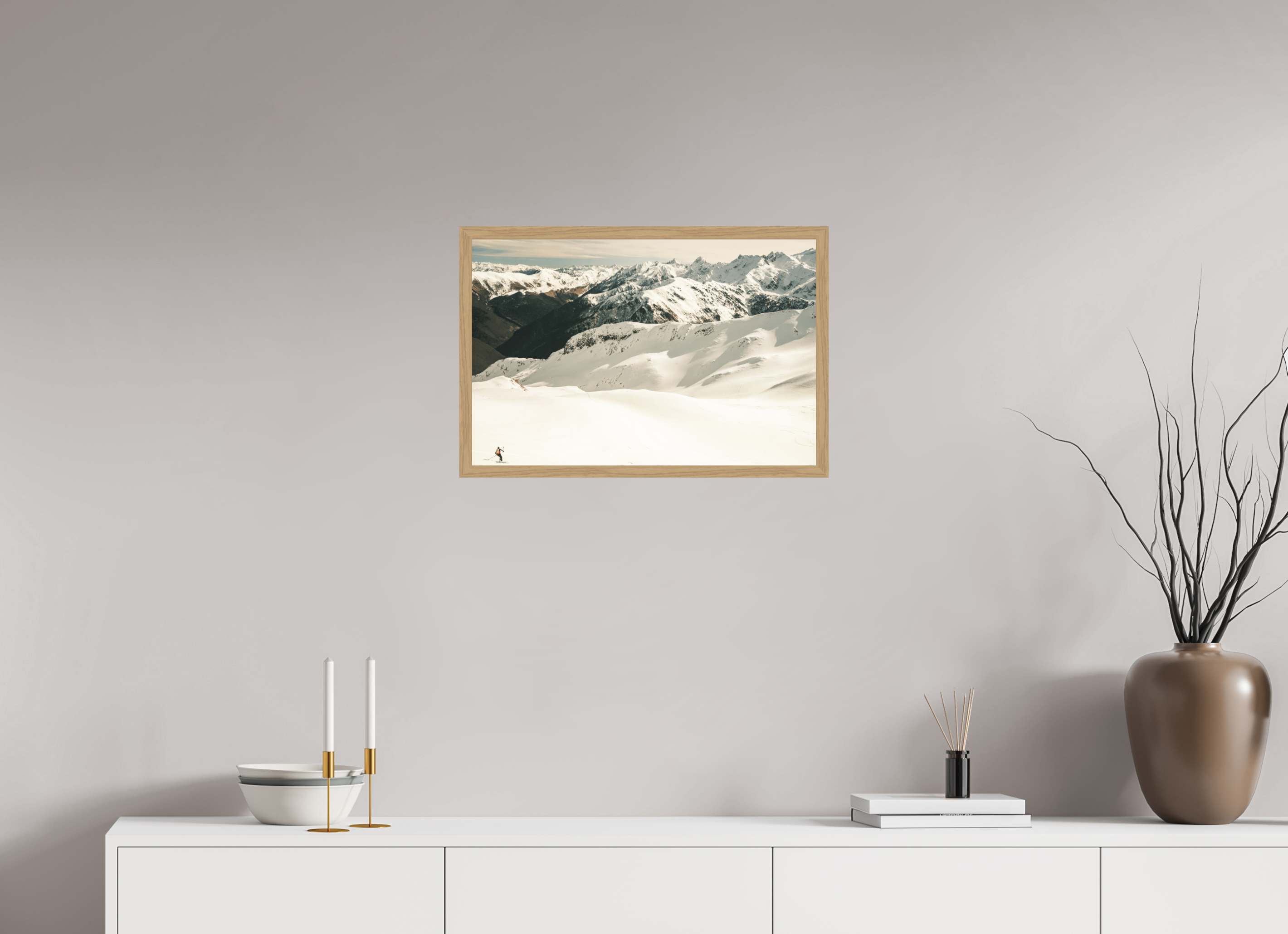 60 x 40 cm, Impression Fine Art encadrée en chêne naturel - mat Le meilleur moment