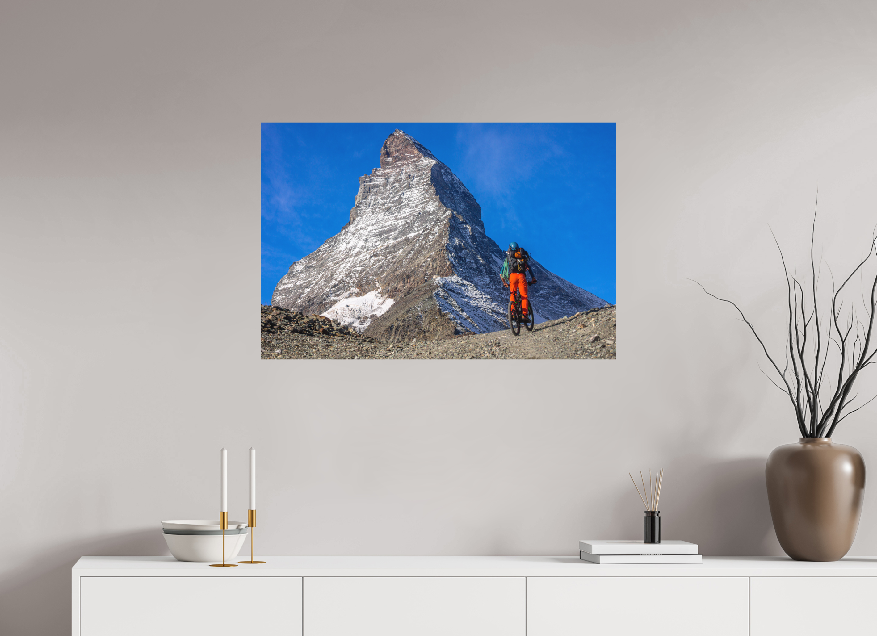 90 x 60 cm, Tirage photo - satiné A l'assaut du Cervin