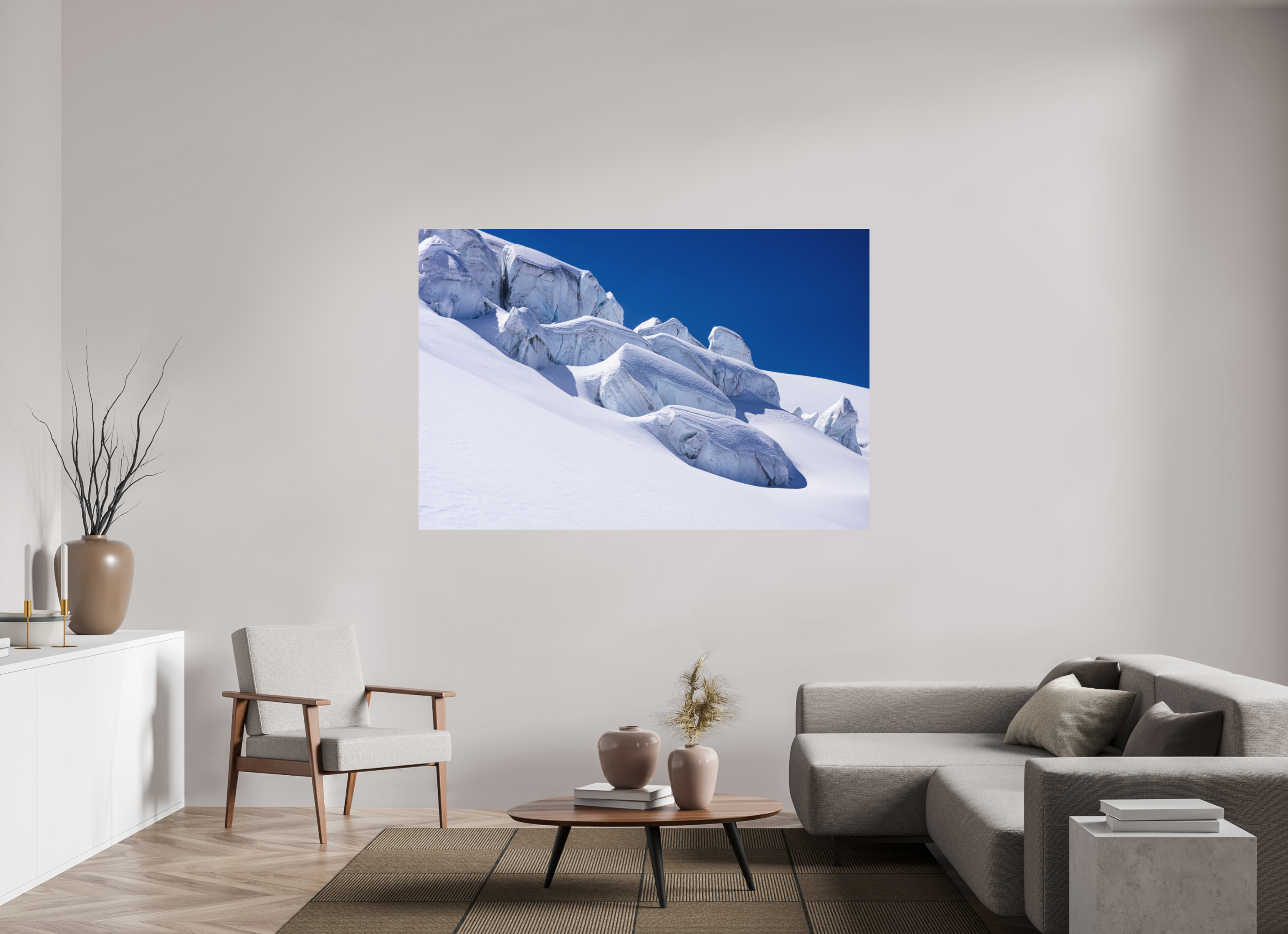 180 x 120 cm, Tirage photo - satiné Séracs du glacier de la Dent Blanche