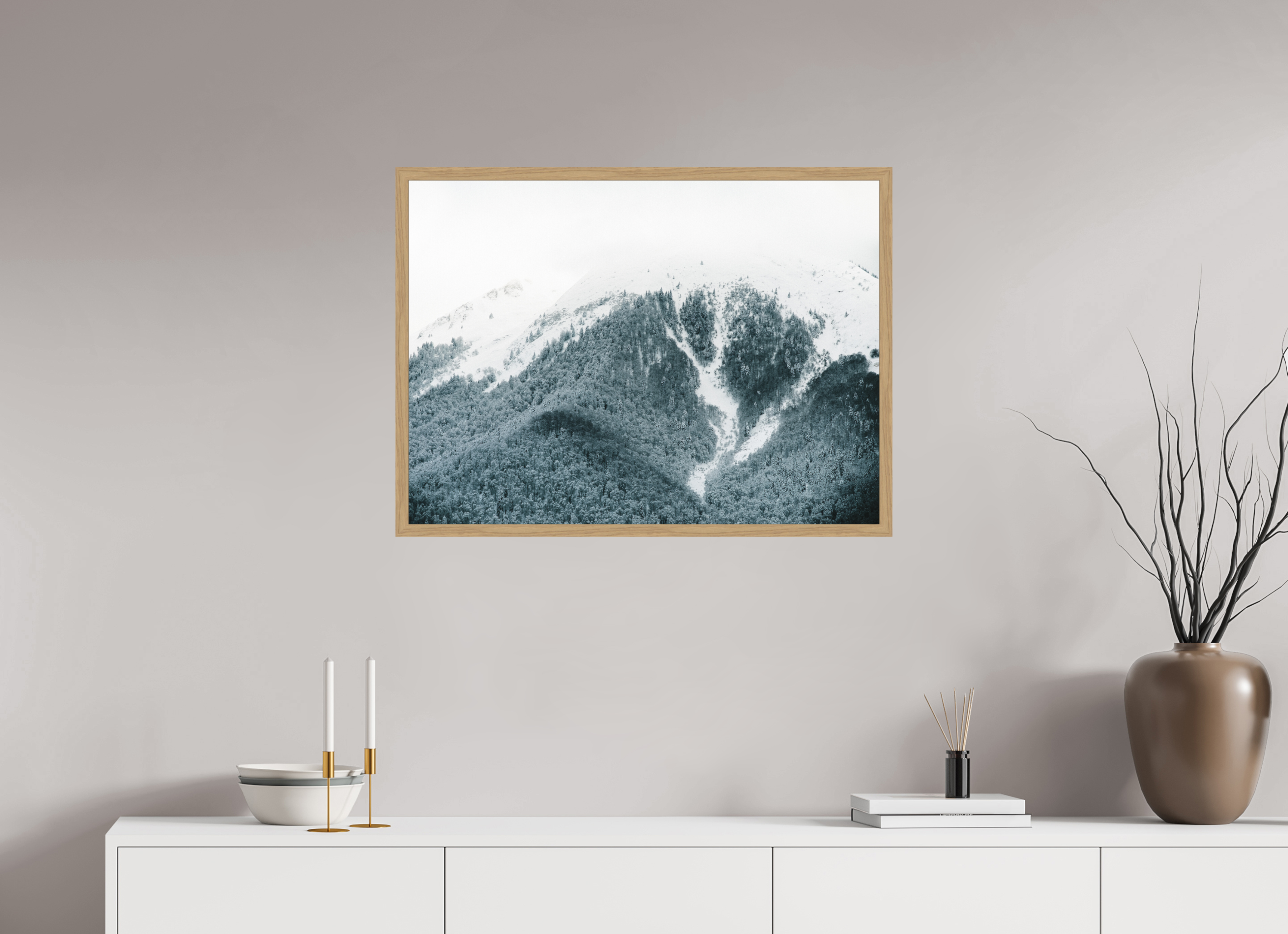 81,6 x 60 cm, Impression Fine Art encadrée en chêne naturel - mat Le Cagire