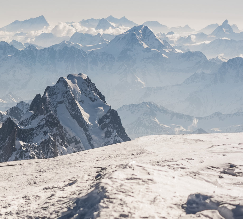 Panorama depuis le sommet du Mont Blanc