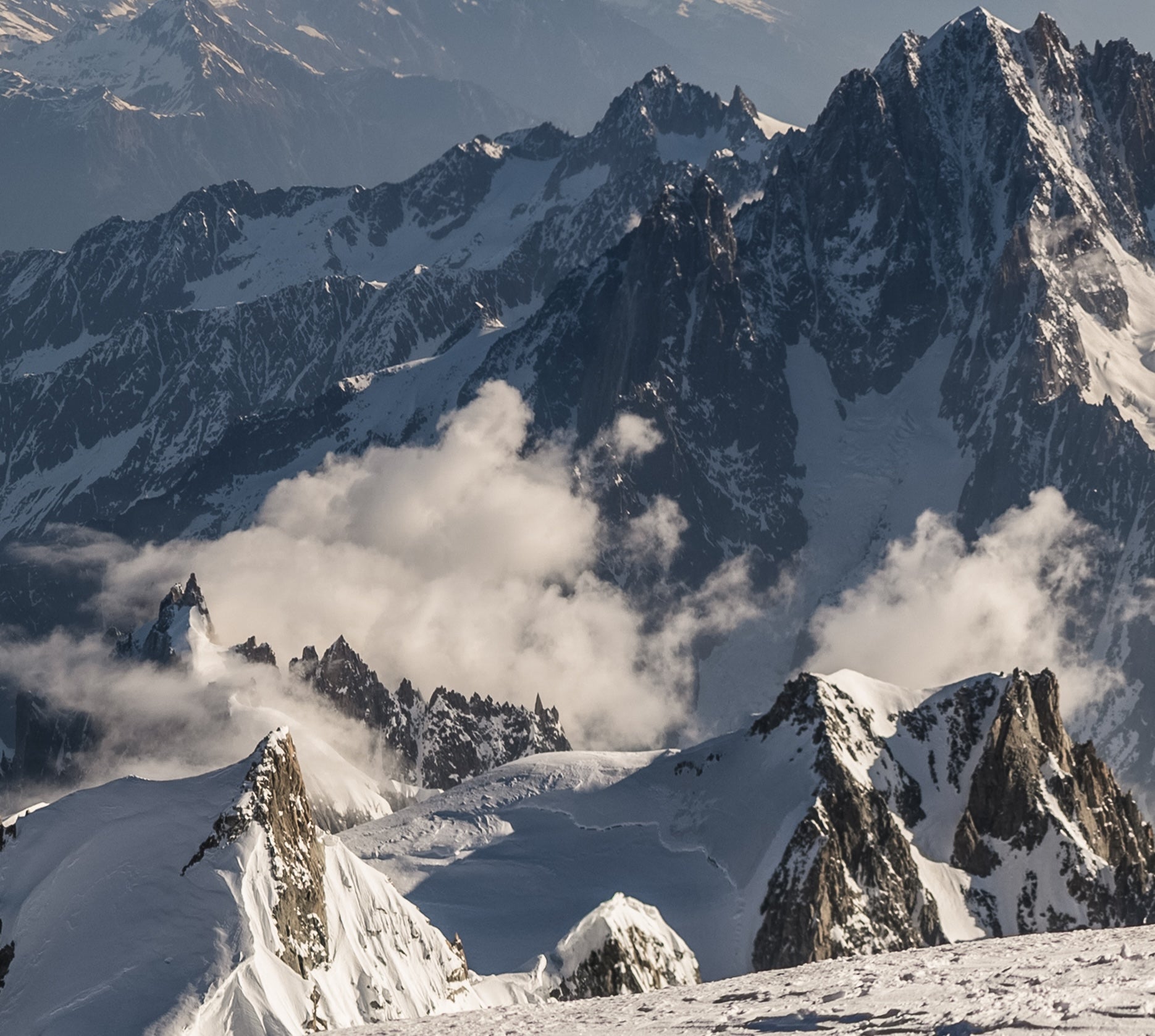 Panorama depuis le sommet du Mont Blanc