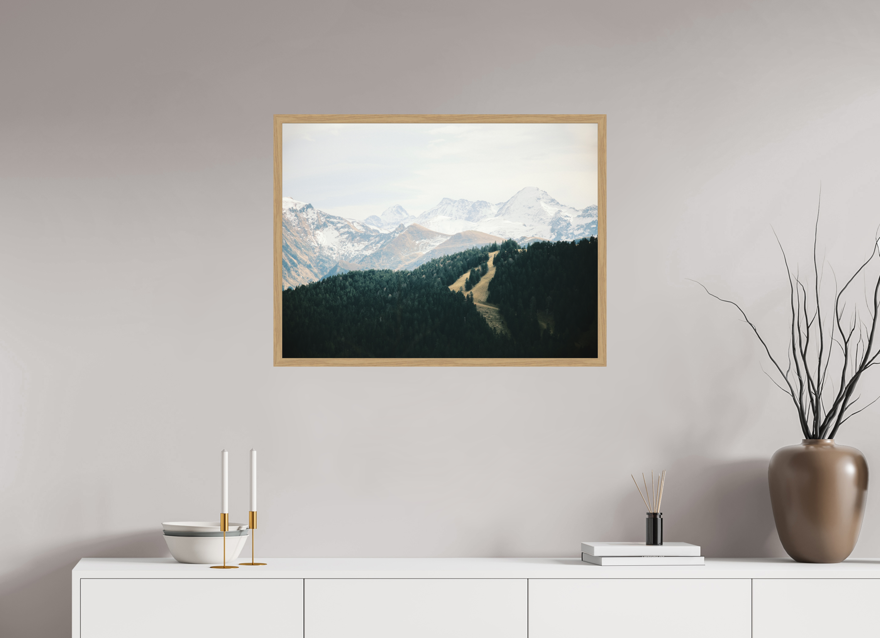 80 x 60 cm, Impression Fine Art encadrée en chêne naturel - mat Mourtis & Crabère