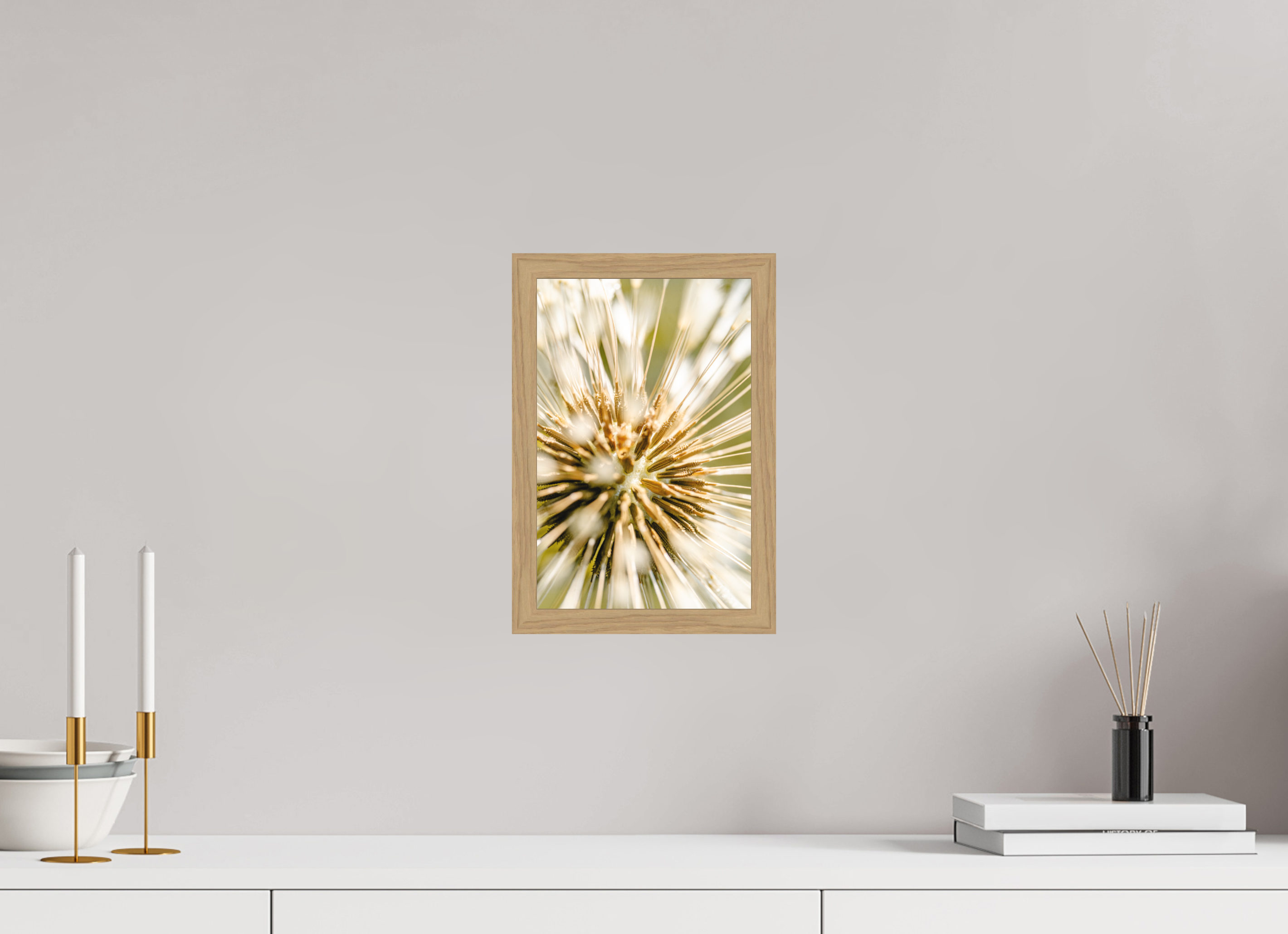 20 x 30 cm, Impression Fine Art encadrée en chêne naturel - mat pissenlit