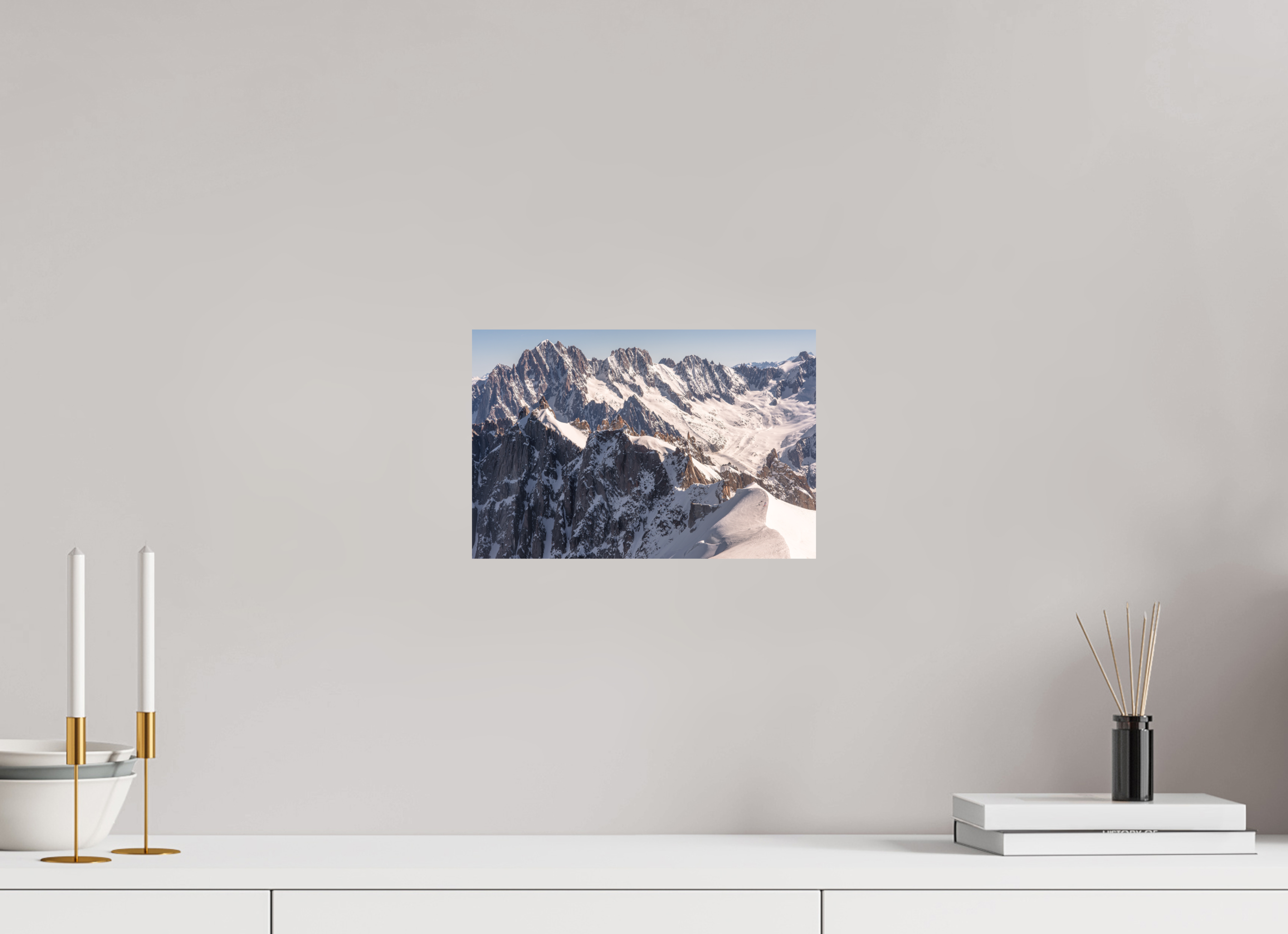 30 x 20 cm, Impression Fine Art sur support rigide - mat Aiguille Verte, les Droites et les Courtes