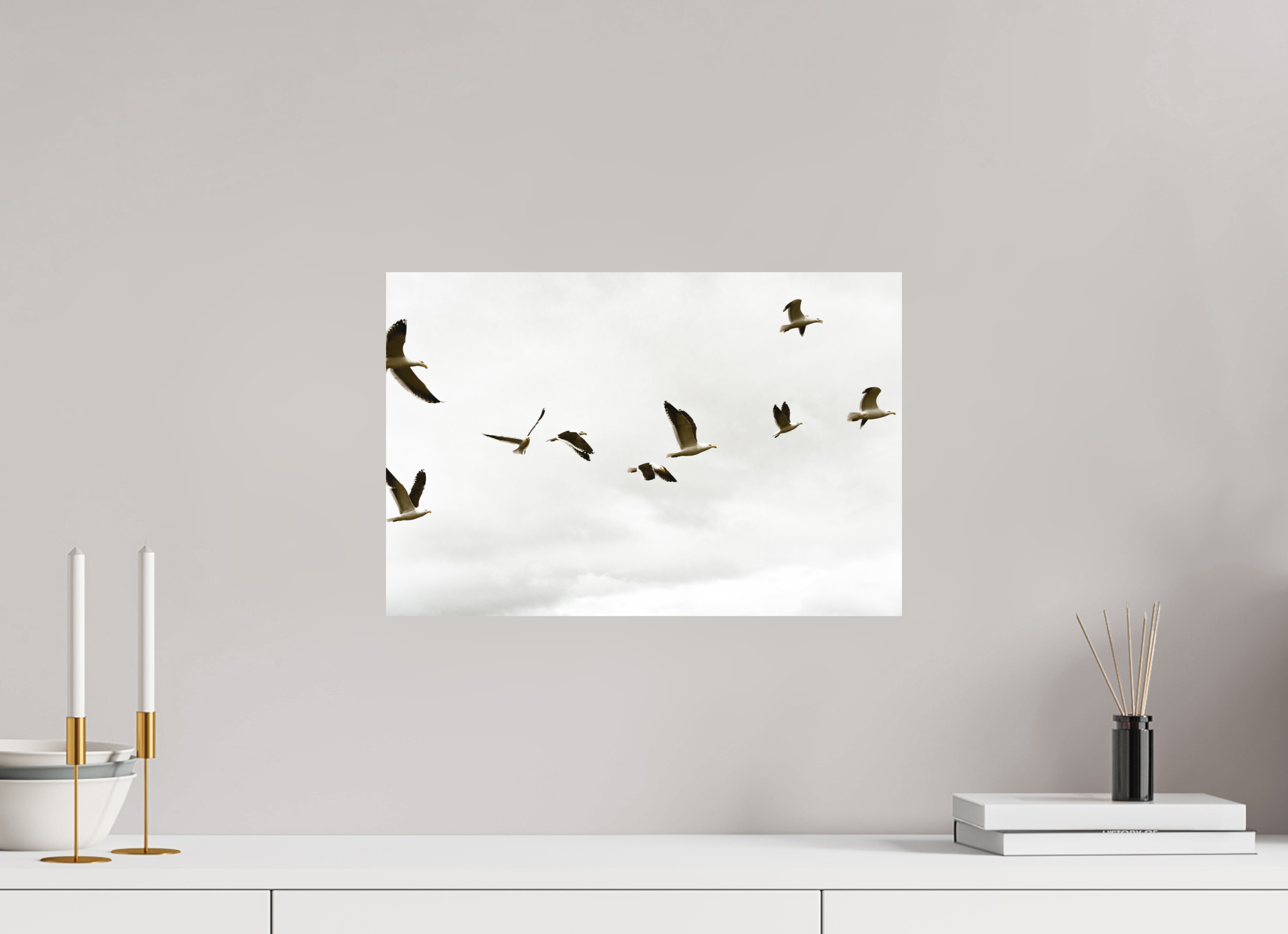 45 x 30 cm, Impression Fine Art sur support rigide - mat Goelands