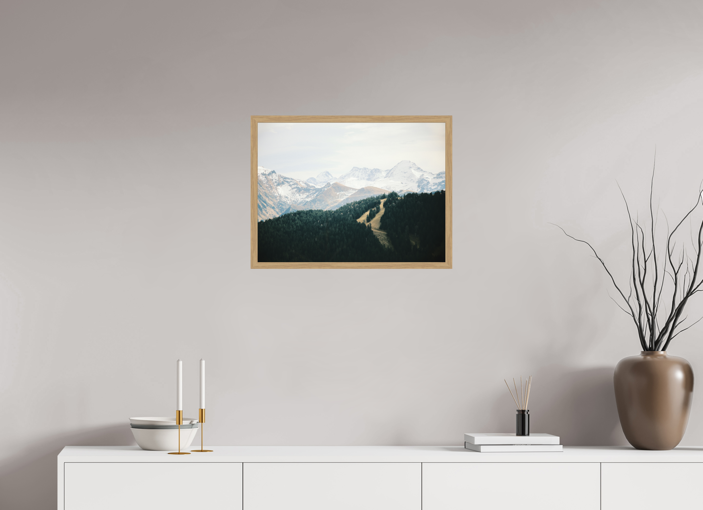 60 x 45 cm, Impression Fine Art encadrée en chêne naturel - mat Mourtis & Crabère