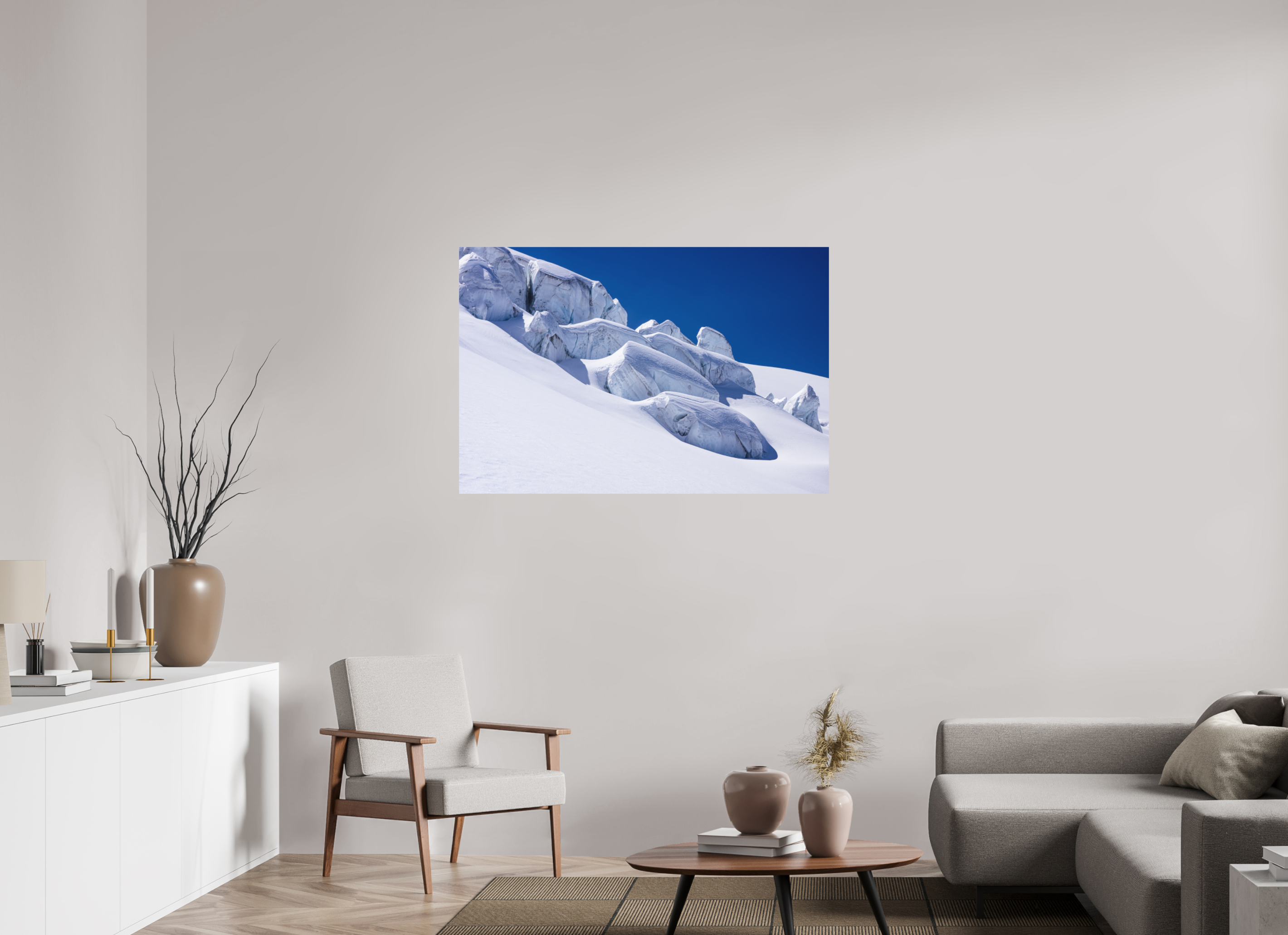 120 x 80 cm, Impression Fine Art - mat Séracs du glacier de la Dent Blanche