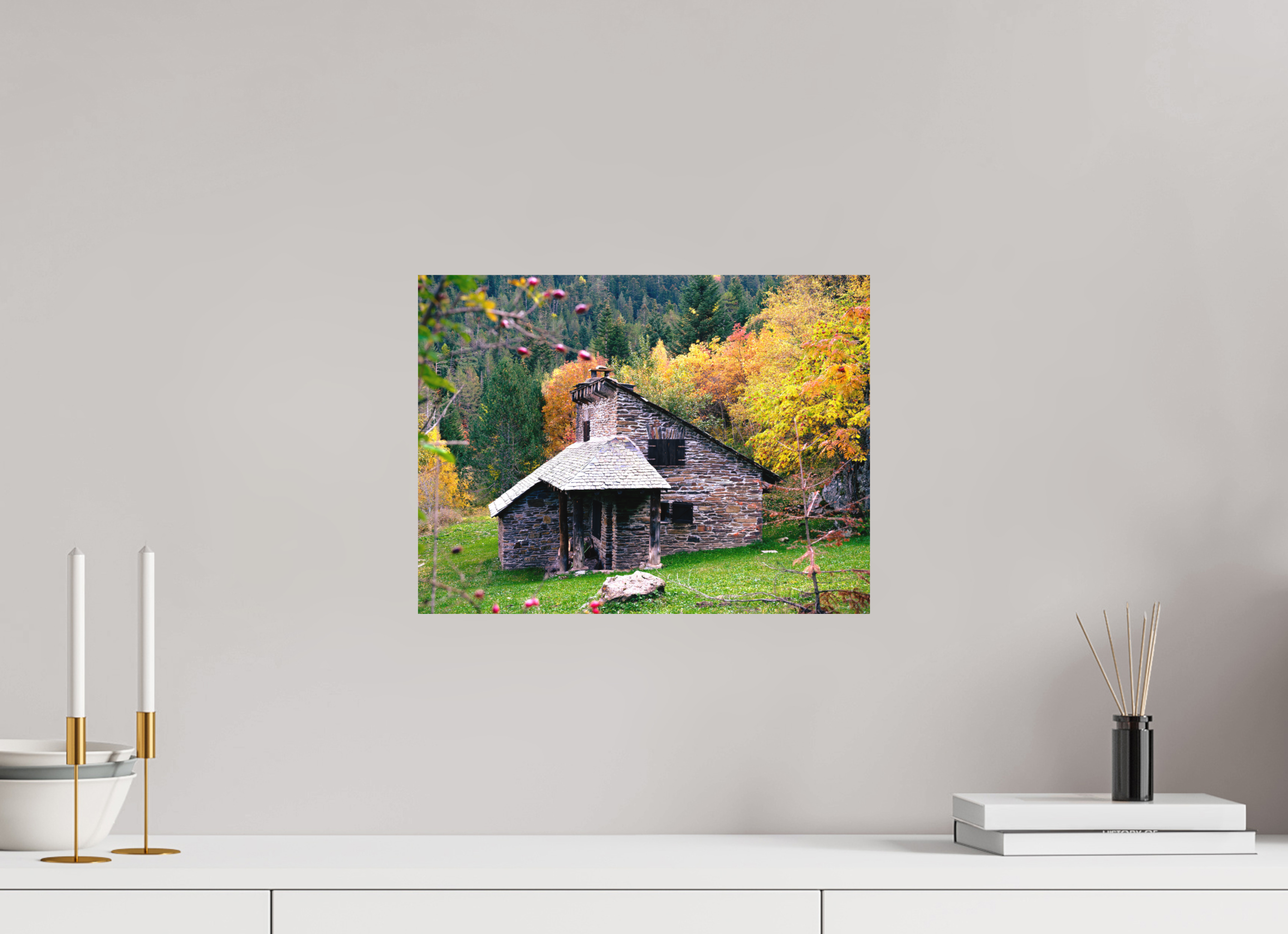 40 x 30 cm, Impression Fine Art - mat Une petite maison dans la prairie