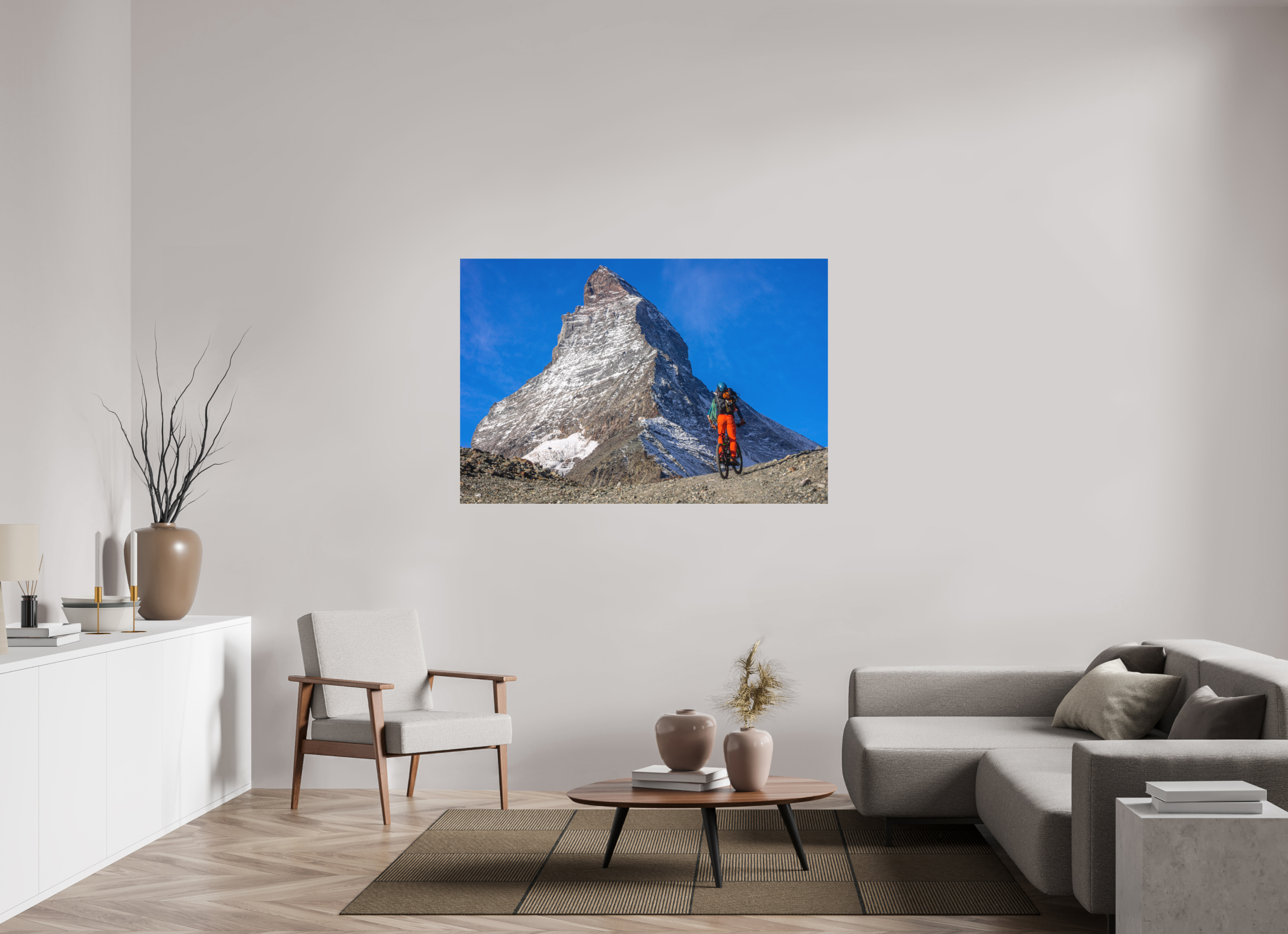 150 x 100 cm, Impression Fine Art sur support rigide - mat A l'assaut du Cervin